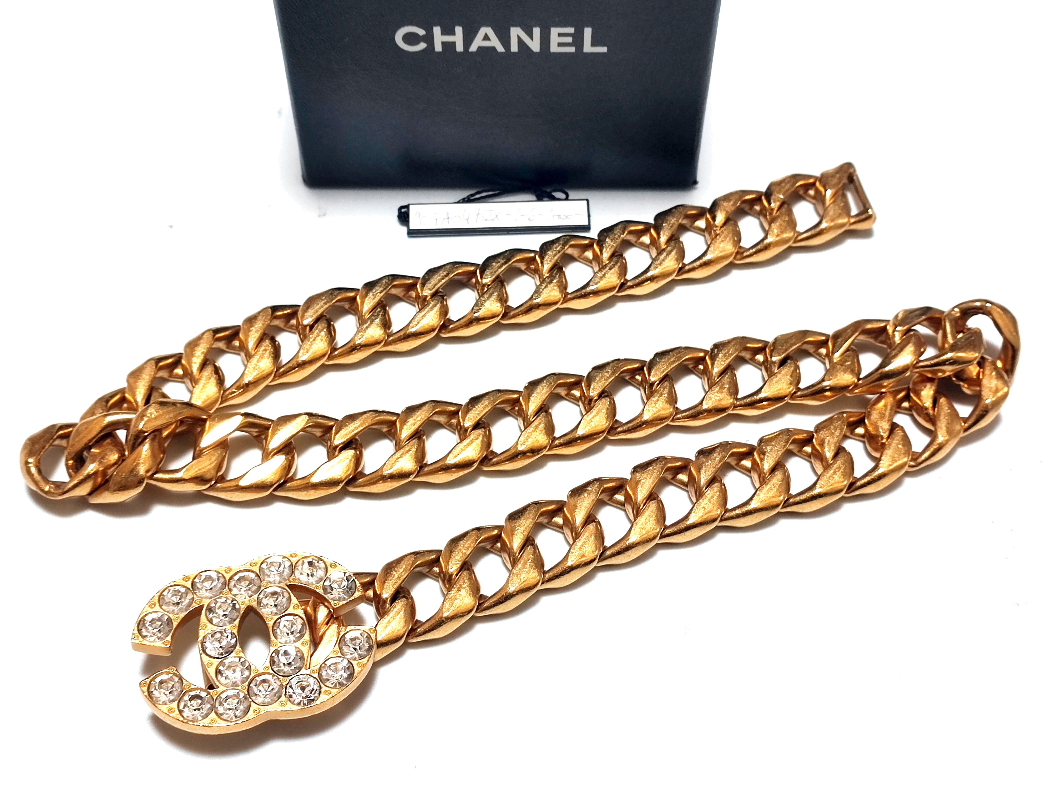 Big Coco Mark Rhinestone Chain Belt 95P