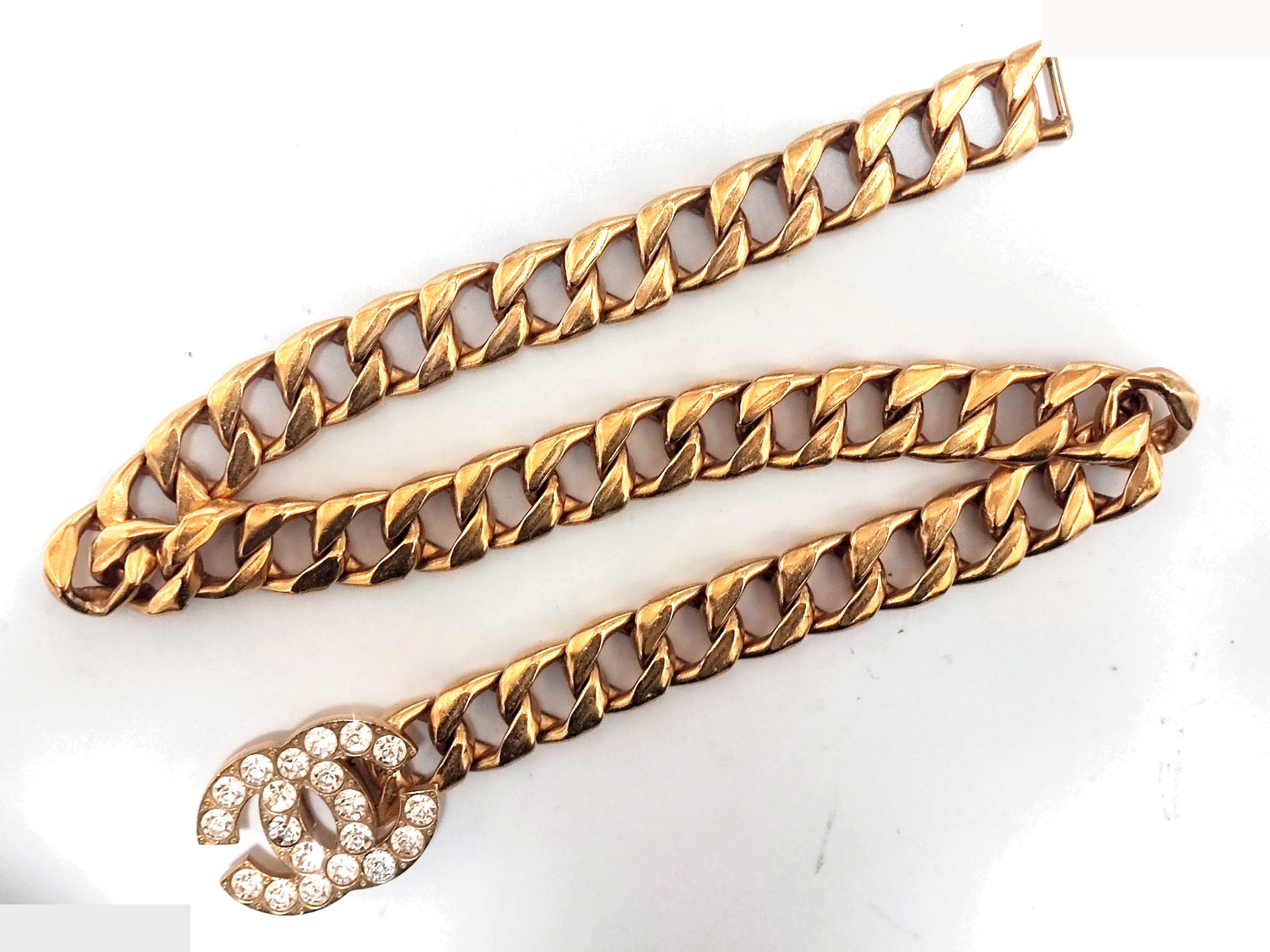 Big Coco Mark Rhinestone Chain Belt 95P — view 4