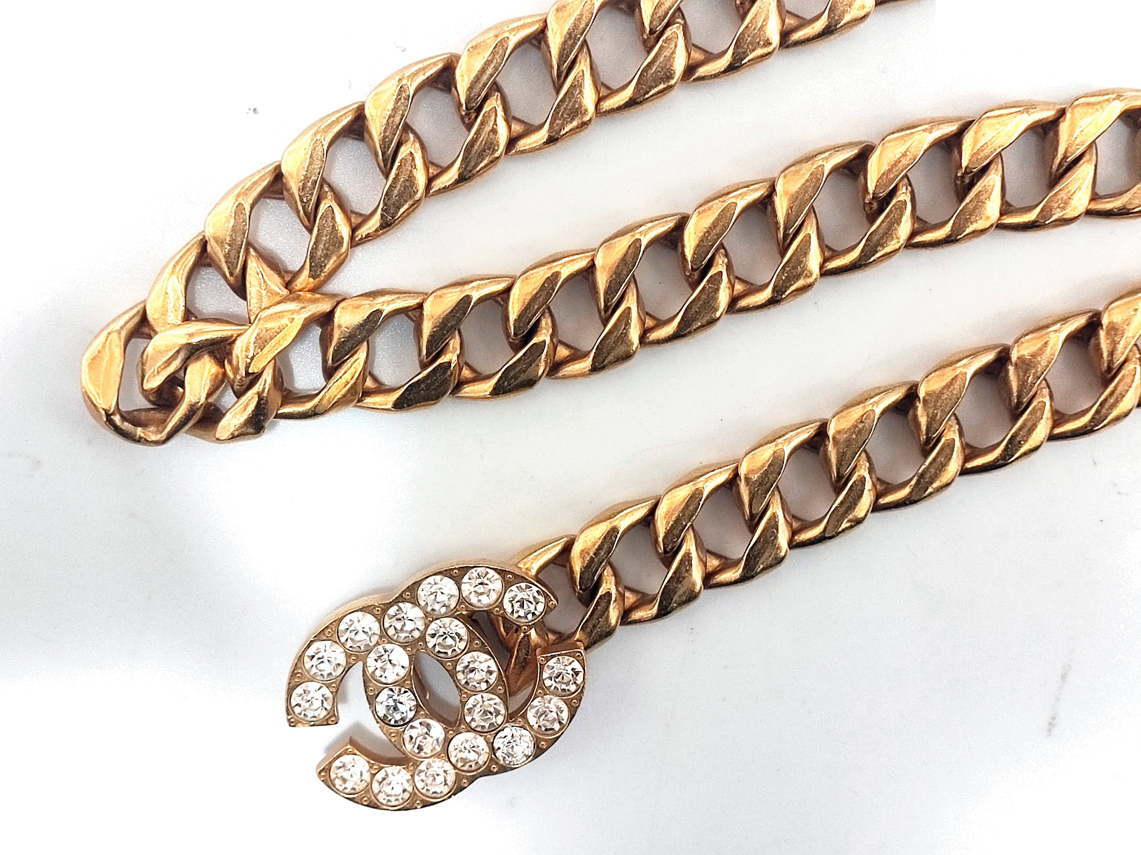 Big Coco Mark Rhinestone Chain Belt 95P — view 5
