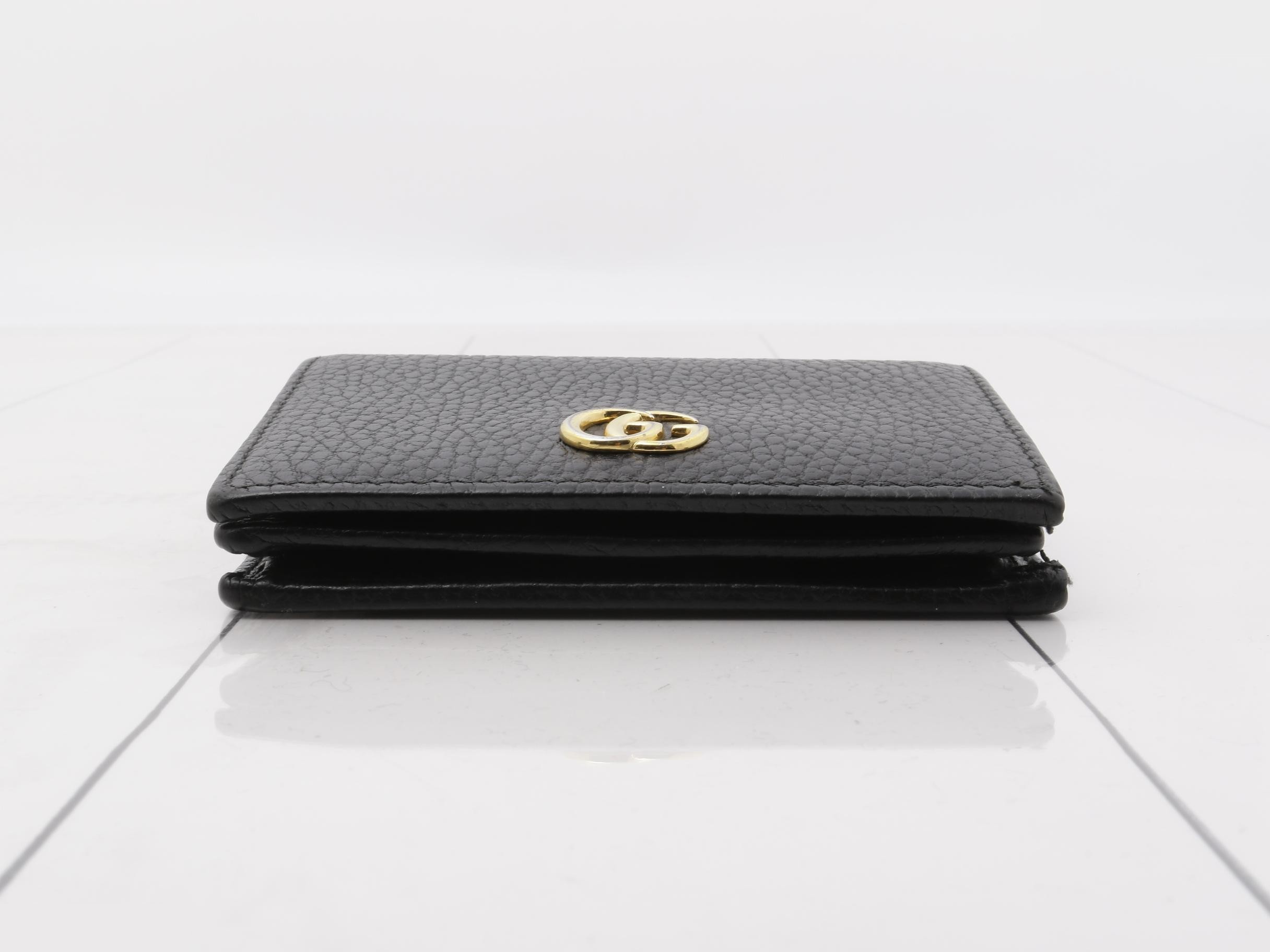 GG Marmont Compact Wallet, Black Leather — view 3