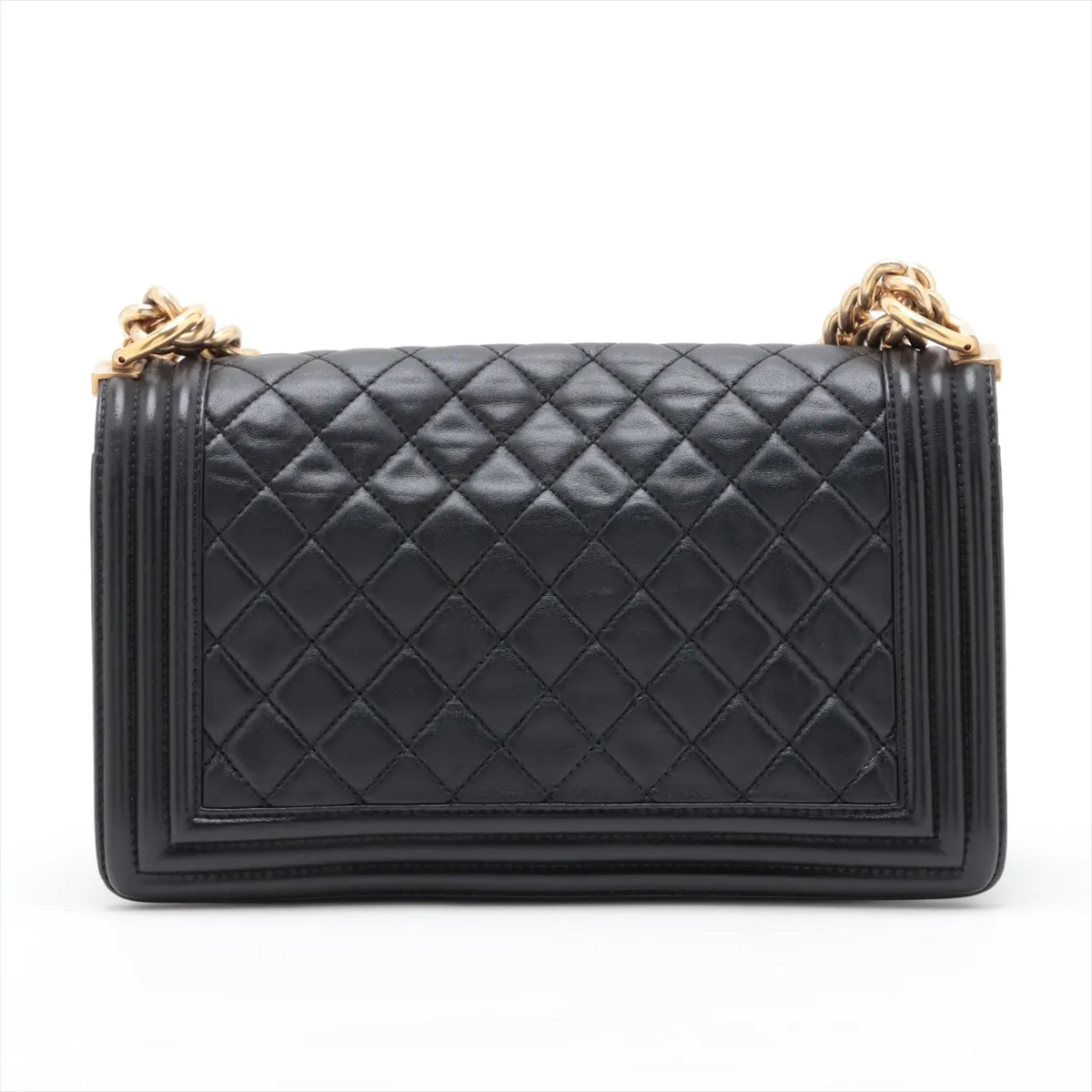 Boy Chanel 25 Lambskin Chain Shoulder Bag, Black with Gold Hardware, 21903857, Serial Number , A67086 — view 2