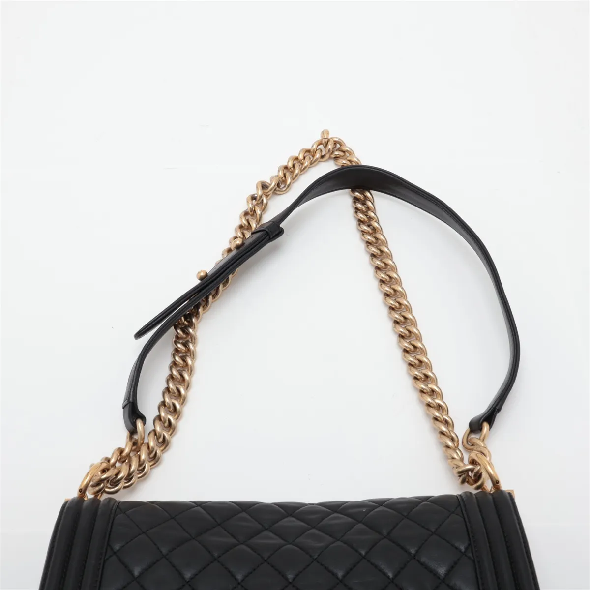Boy Chanel 25 Lambskin Chain Shoulder Bag, Black with Gold Hardware, 21903857, Serial Number , A67086 — view 6
