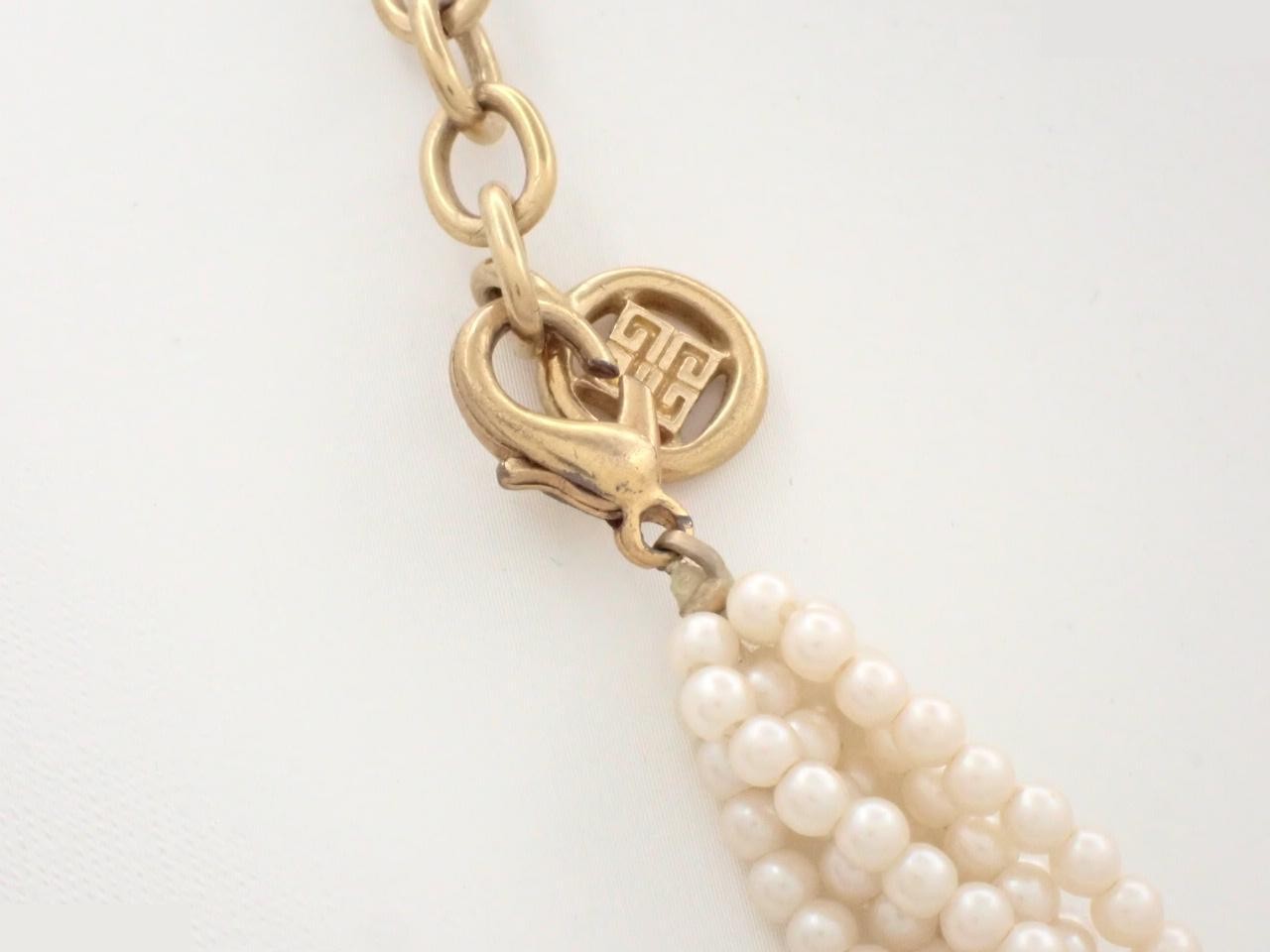 Necklace with 4G logo, pearl, gold plated, approximately 50cm in length. — view 2