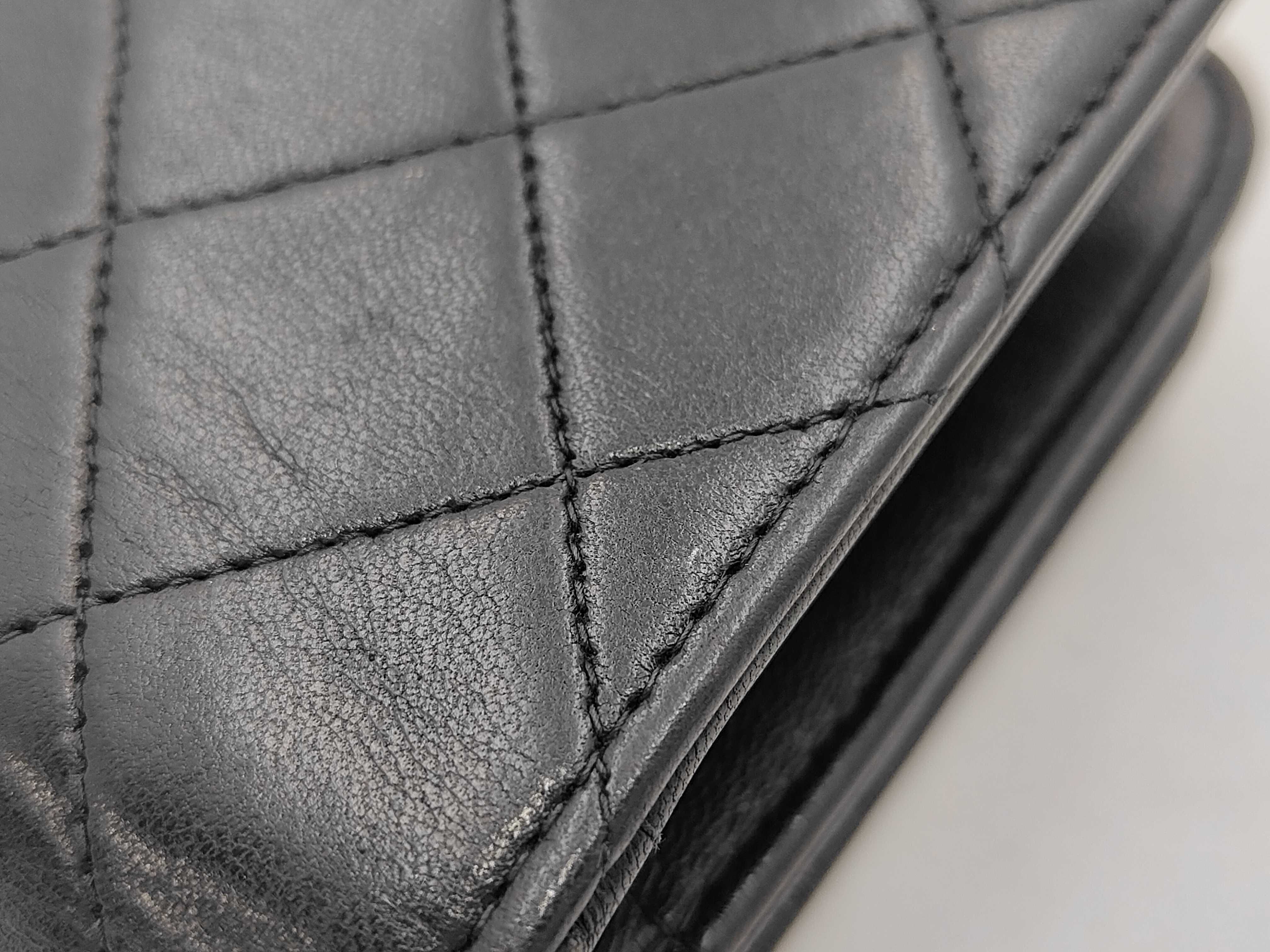 Matelassé Full Flap Shoulder Bag (Black) — view 12