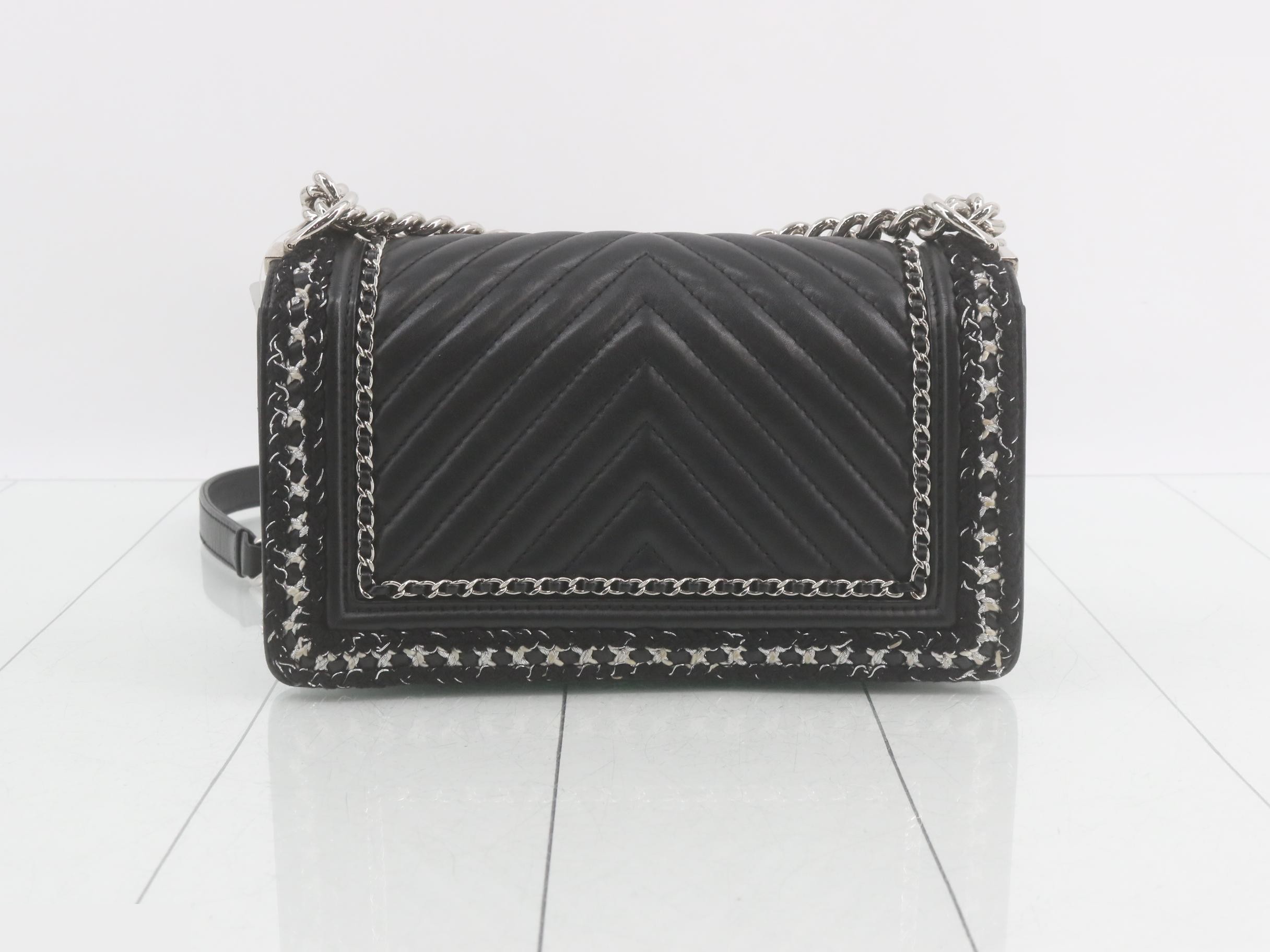 Boy Chanel Chain Shoulder Bag, Black — view 2