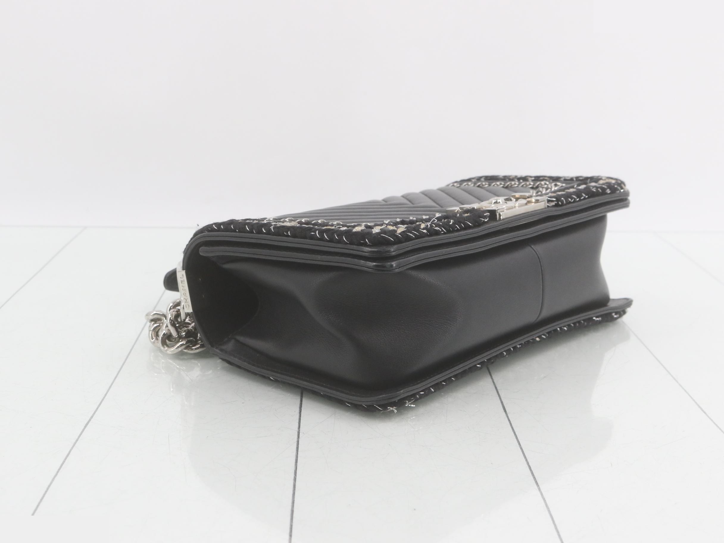 Boy Chanel Chain Shoulder Bag, Black — view 5