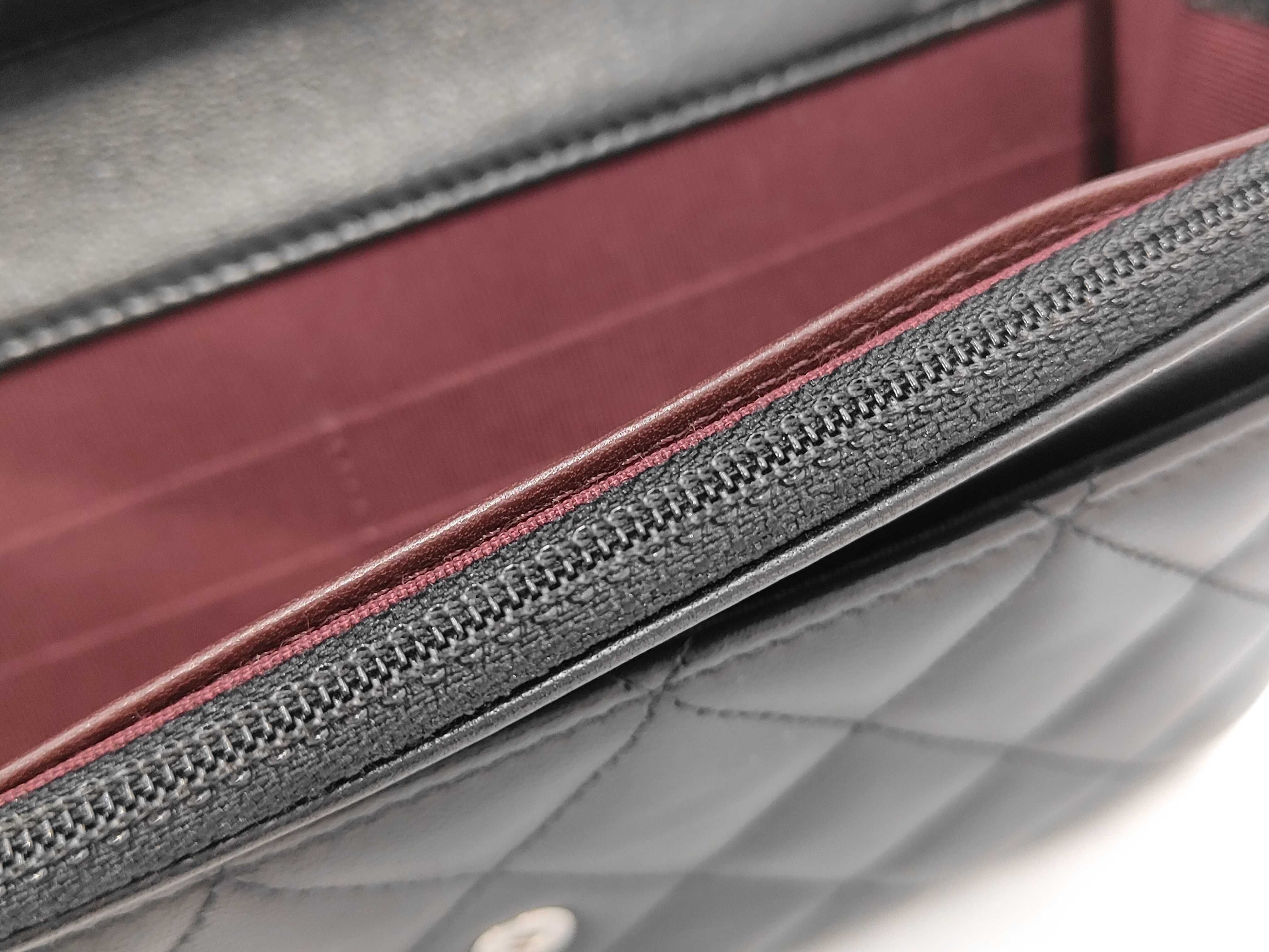 Lambskin Matelassé Chain Wallet, Black with Silver Hardware, Serial Number 22 Series, Shoulder Bag — view 12