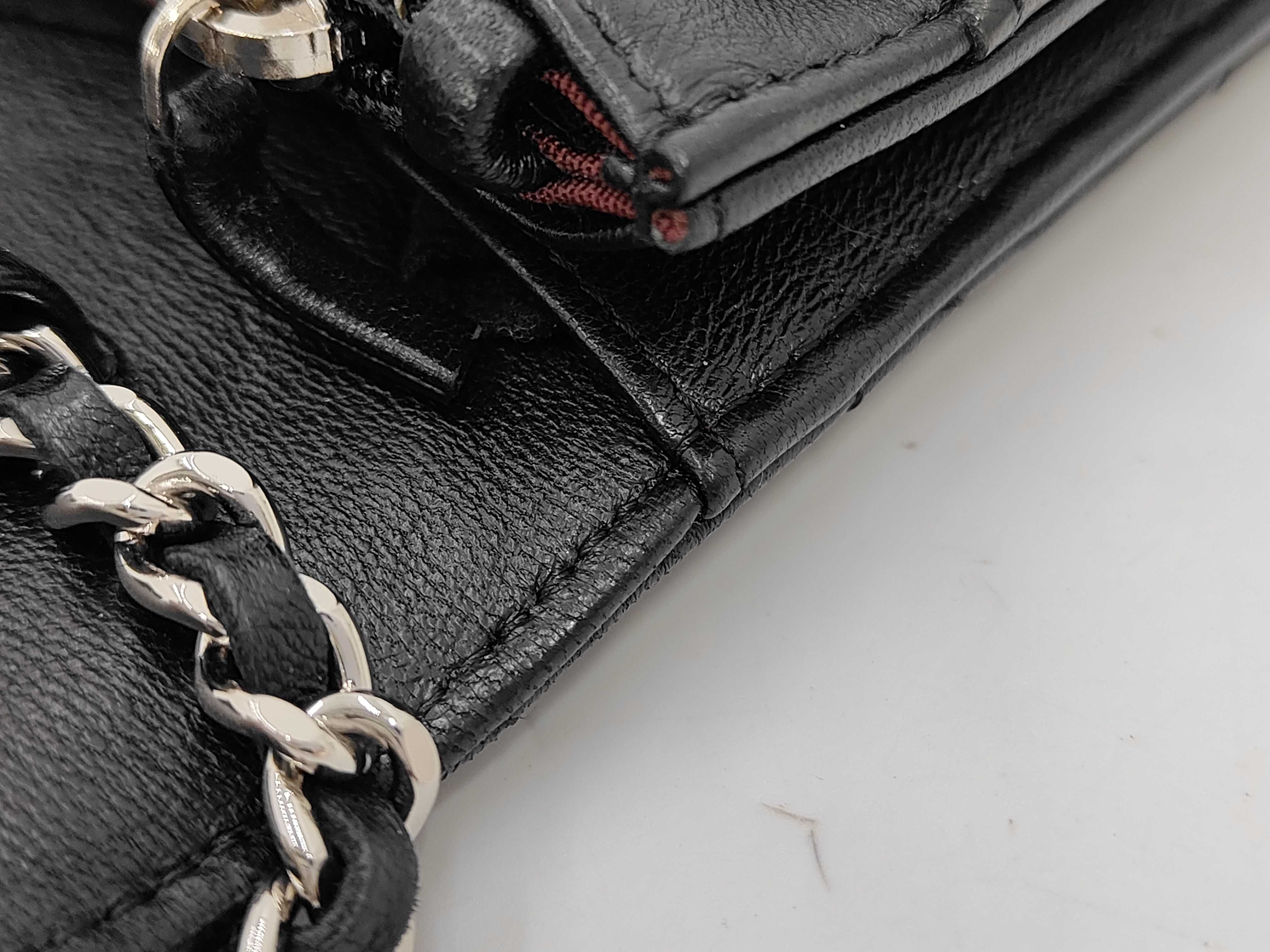 Lambskin Matelassé Chain Wallet, Black with Silver Hardware, Serial Number 22 Series, Shoulder Bag — view 9