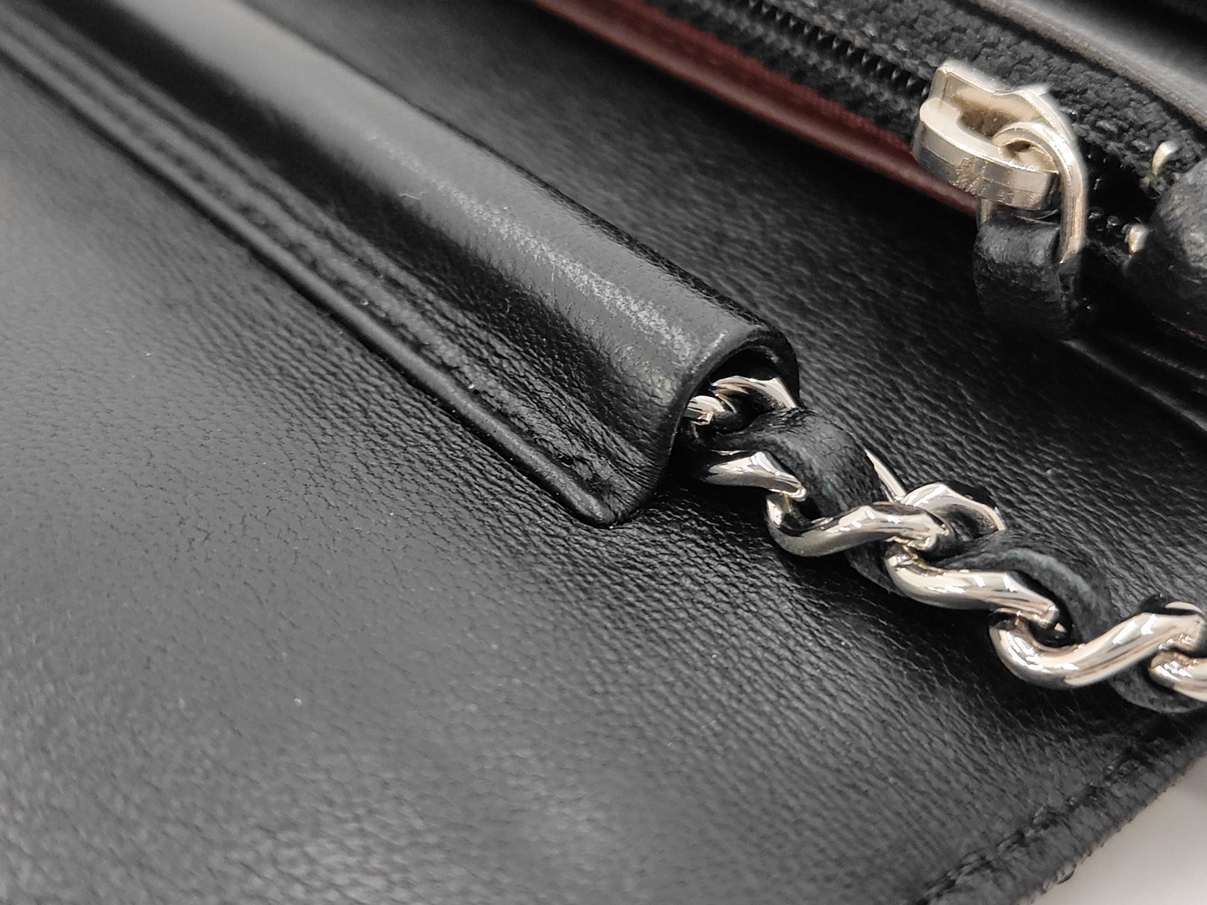 Lambskin Matelassé Chain Wallet, Black with Silver Hardware, Serial Number 22 Series, Shoulder Bag — view 10