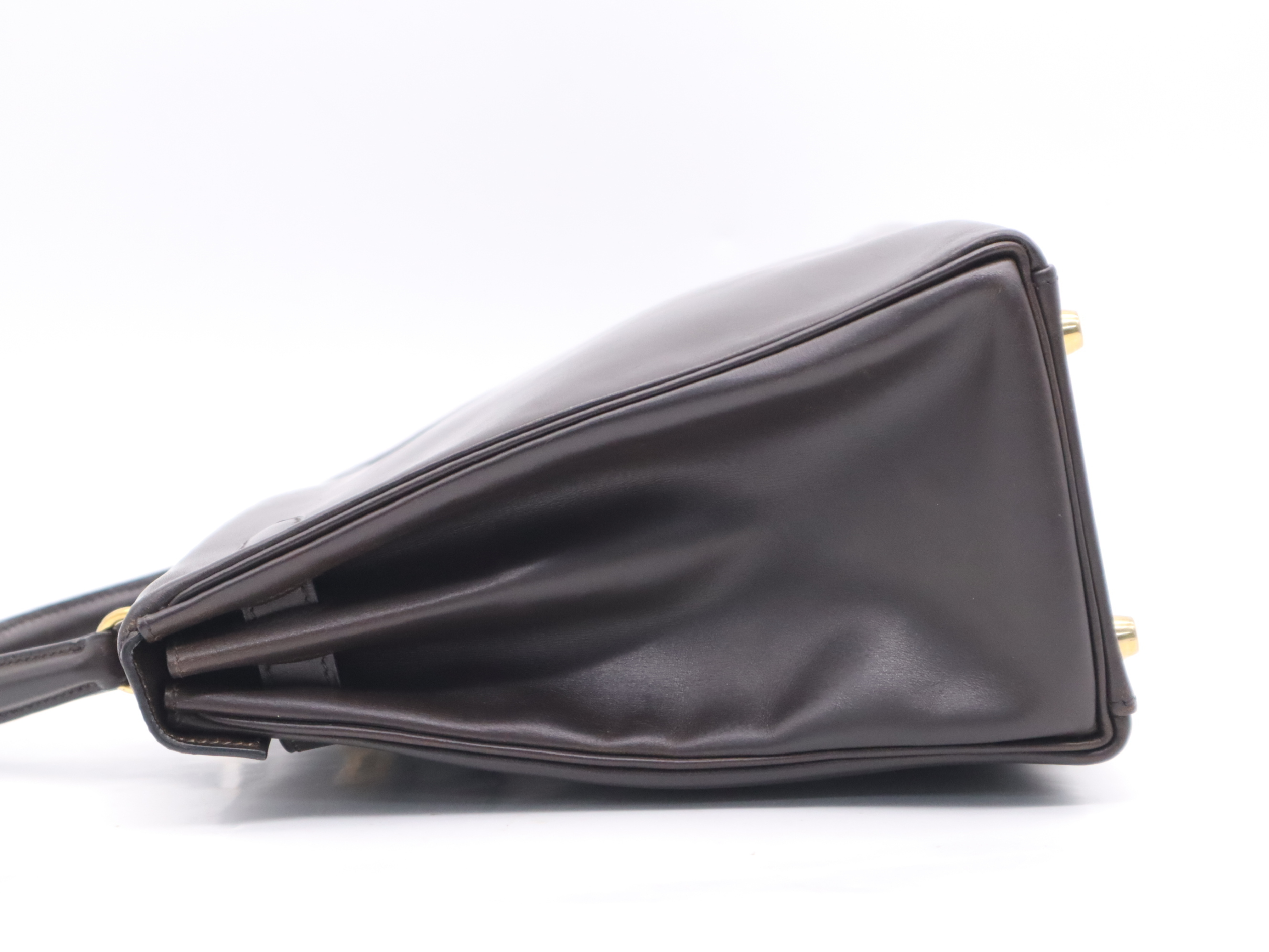 Leather Kelly 32 2-way Handbag, Dark Brown, Gold Hardware, Shoulder Strap, 2 Keys, Clochette Included, W Stamp, 1993 Handbag — view 3