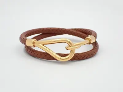 Leather bracelet, jumbo bracelet, choker, wrist circumference approximately 17cm