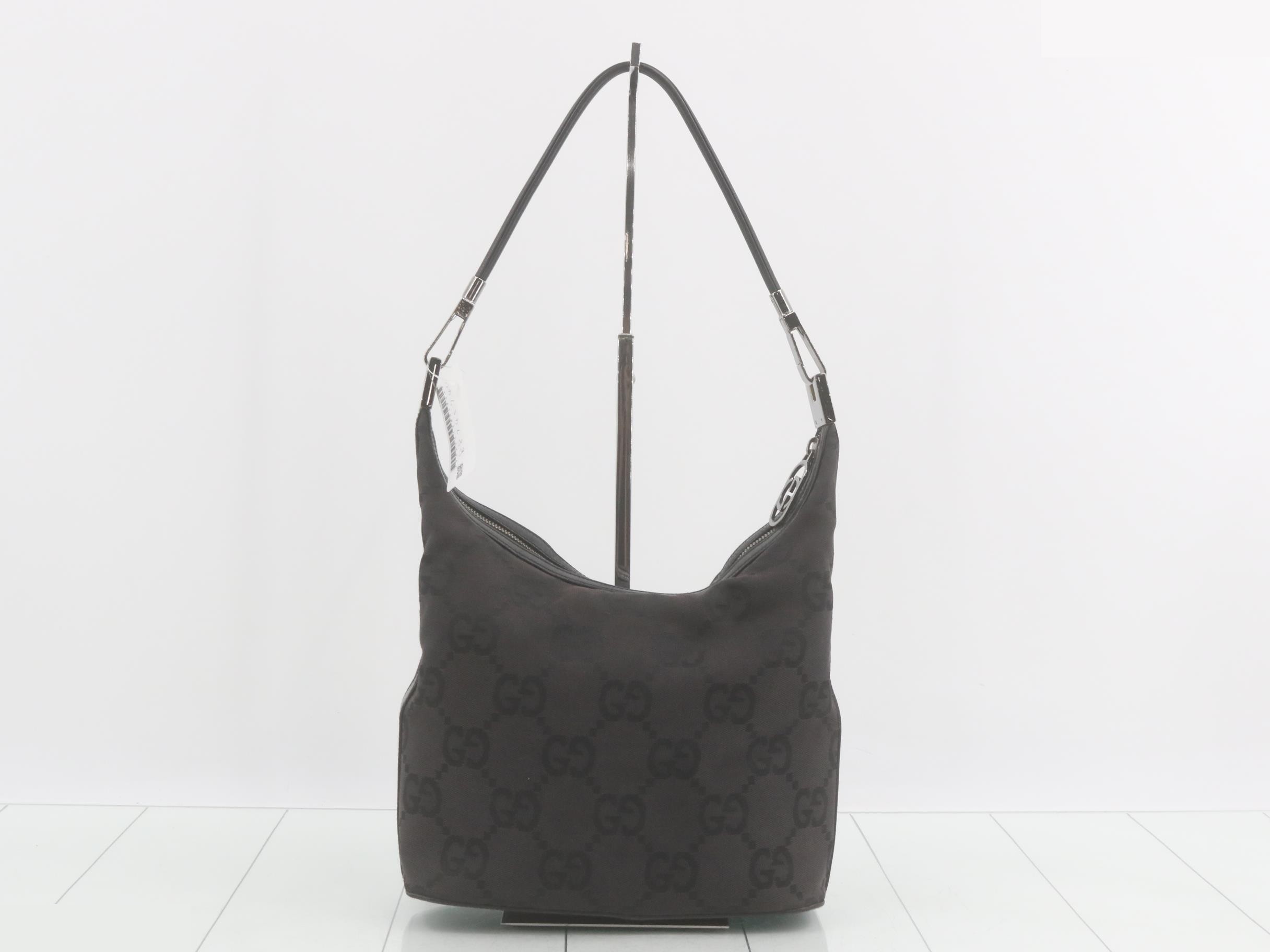 Jumbo GG Canvas Leather One-Shoulder Bag — view 2