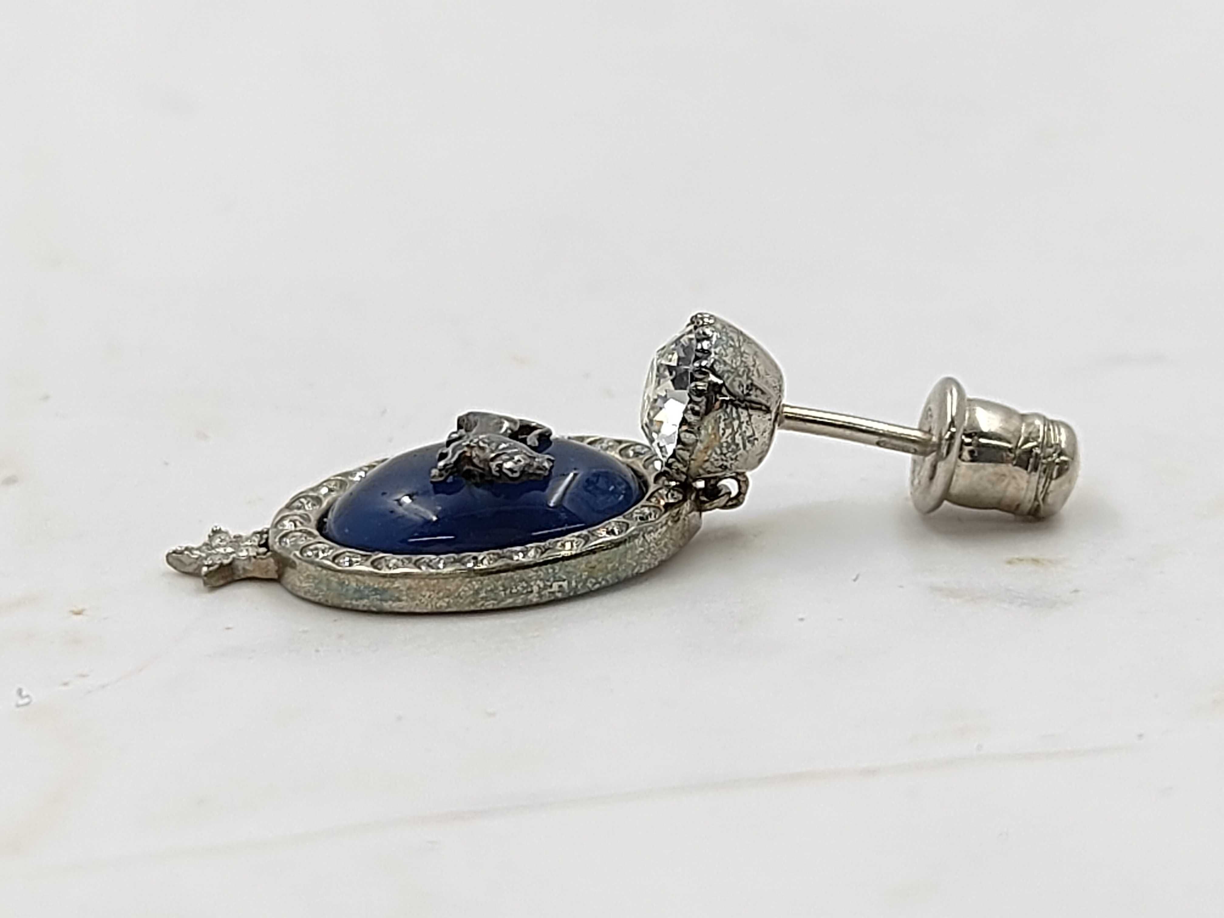 single earring, lion drop, 925 sterling silver engraved. — view 3
