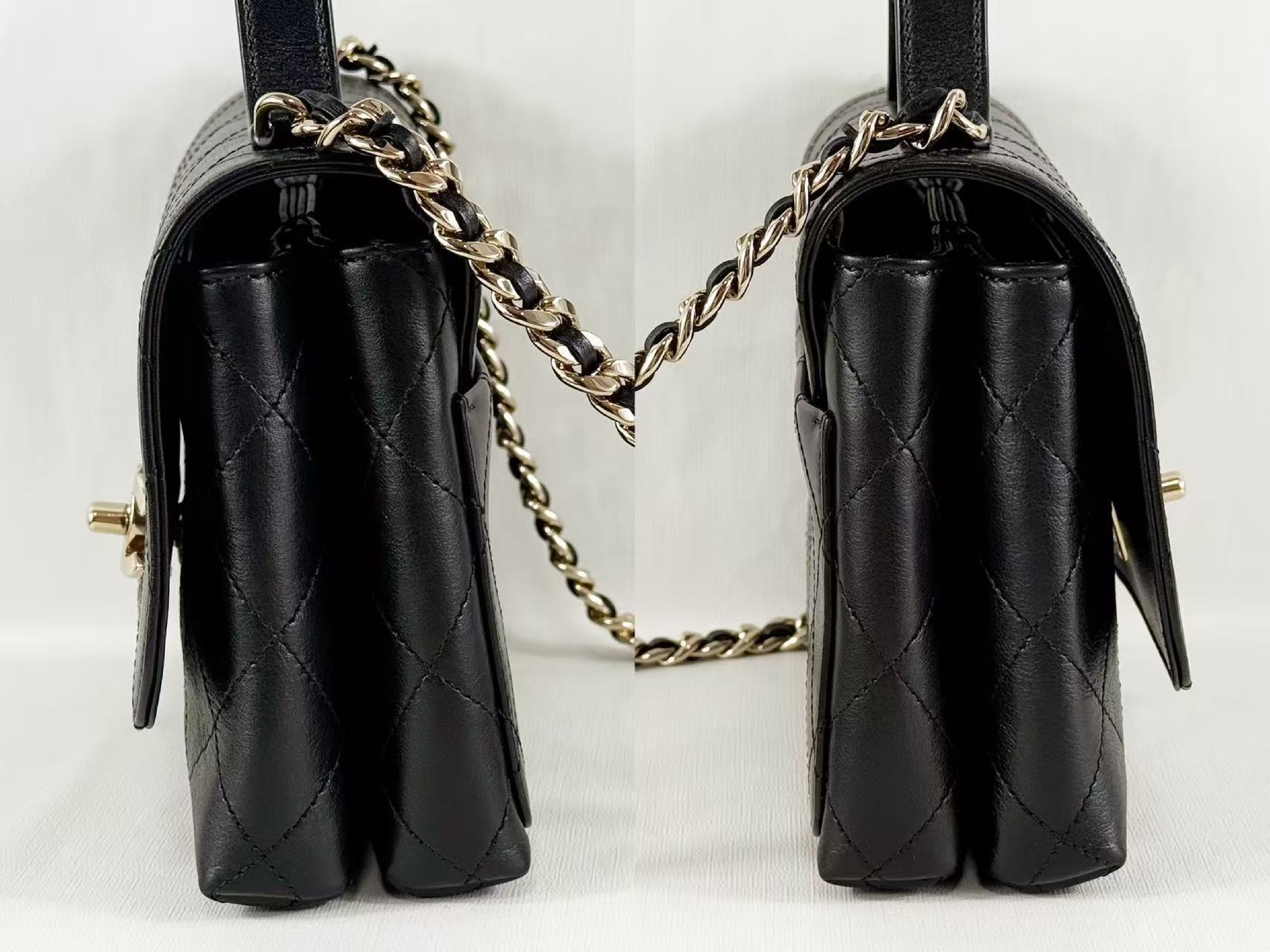 Black Matelassé 2-way Tanlock Bag, W20/H15/D6cm (approx.), serial number in the 28 range, with dust bag and seal. Gold hardware. Handbag/Shoulder bag. Item number 28486912. Excellent condition. A (Shoulder bag) — view 13