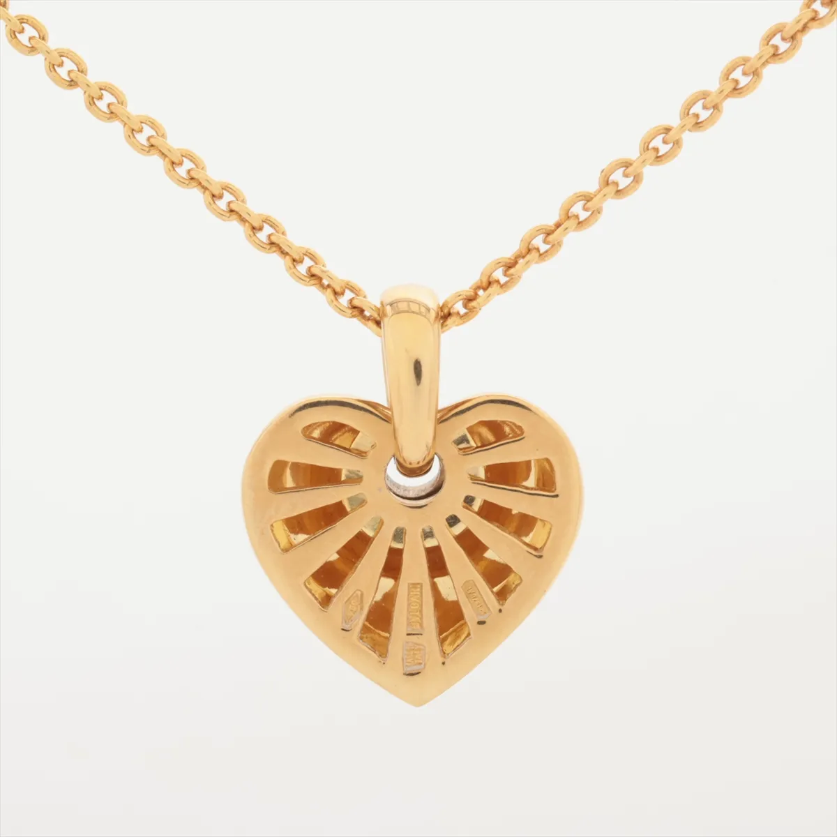 Doppio Cuore Necklace 750 (Yellow Gold x White Gold) 10.6g, Lobster clasp is distorted. — view 2