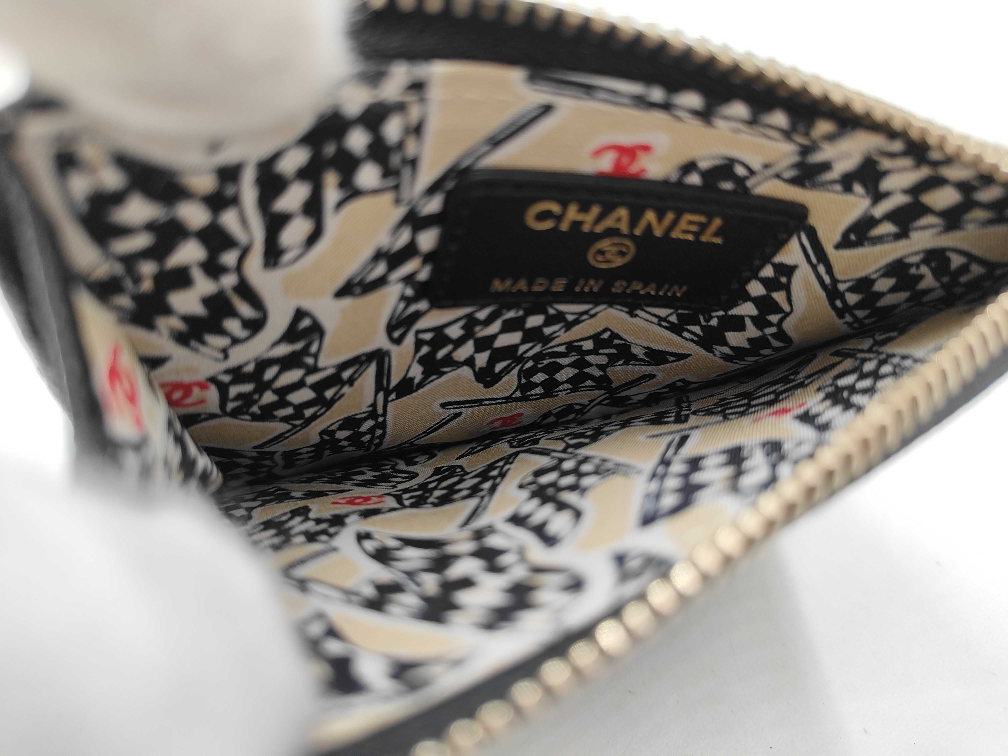 Caviar Skin Card Case with Coco Mark Zip Card Case — view 9