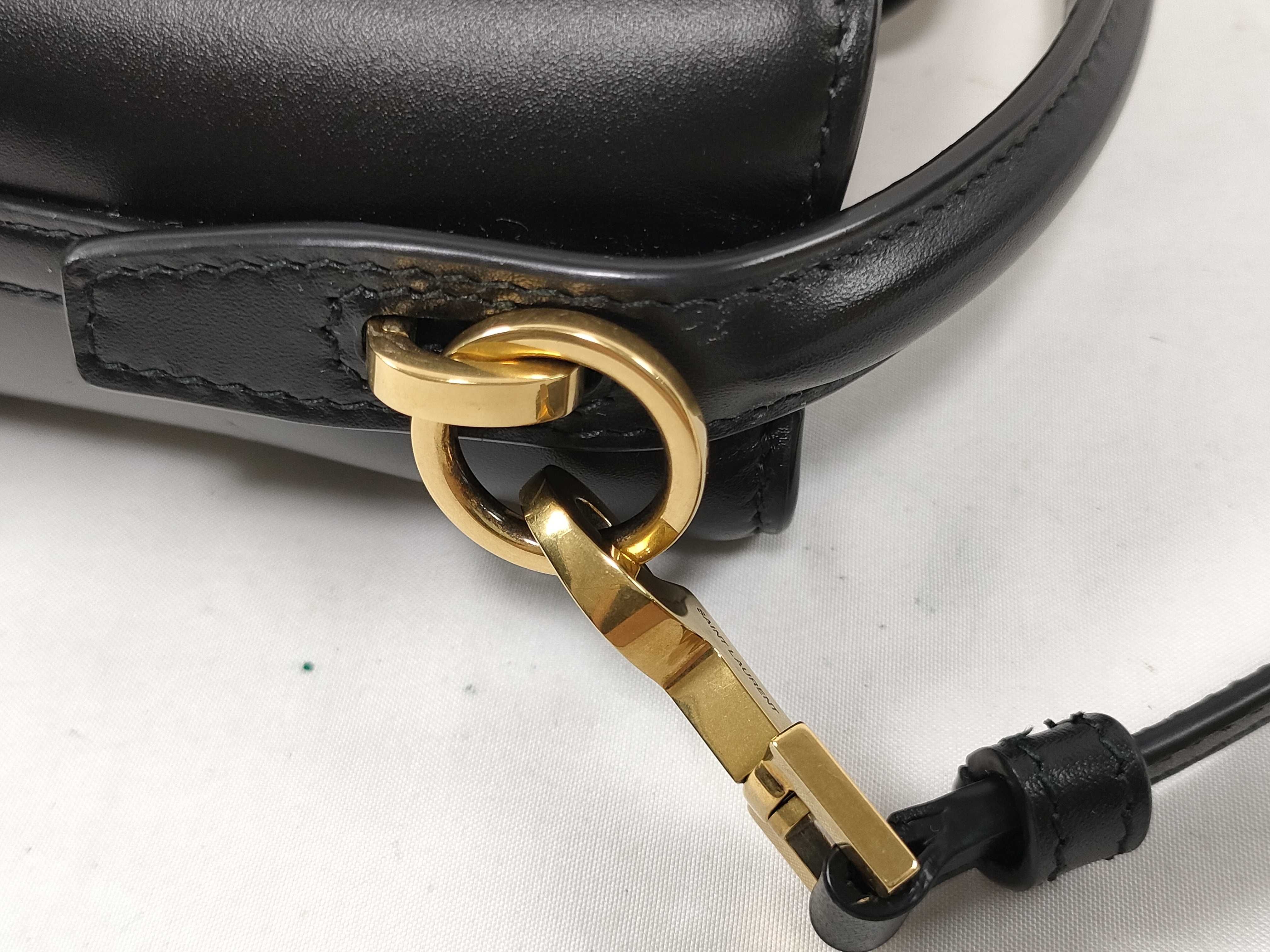LE 37 2-Way Shoulder Bag, Leather, Black, Gold Hardware, Shoulder Strap, Handbag — view 8