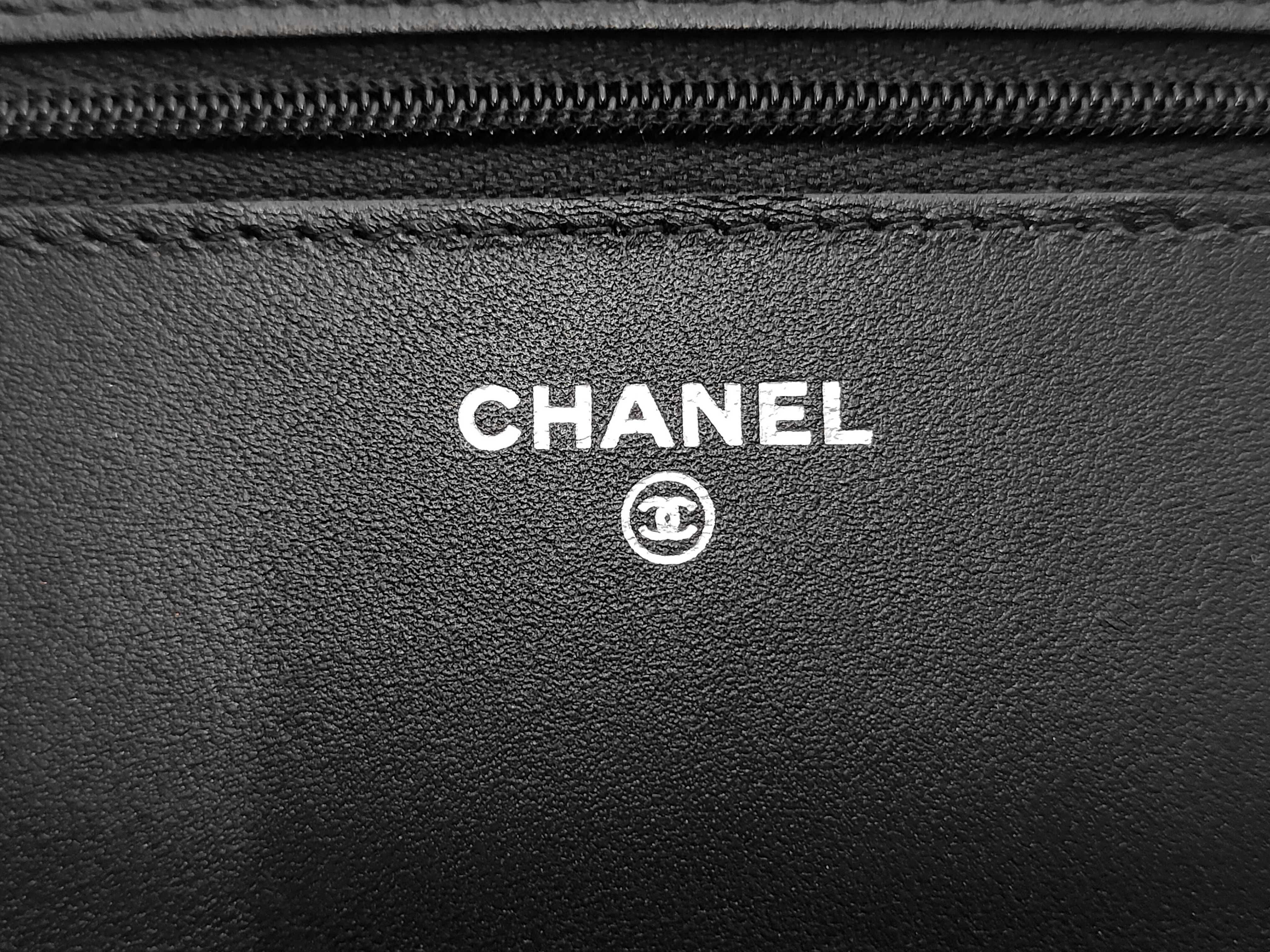 Matelassé Chain Wallet, Black Lambskin, Silver Hardware, Shoulder Bag — view 11