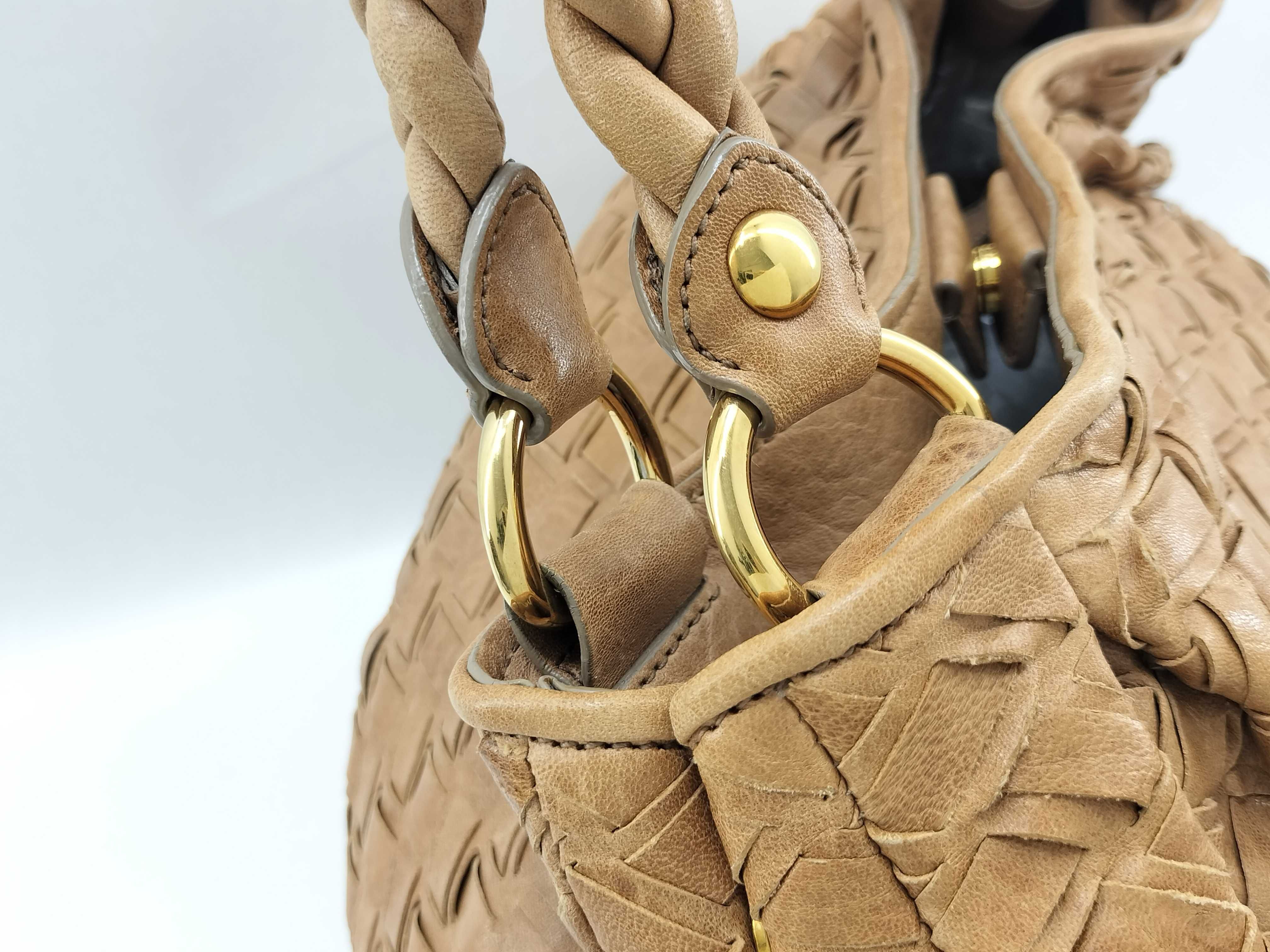 Intrecciato Handbag, Brown Handbag — view 3