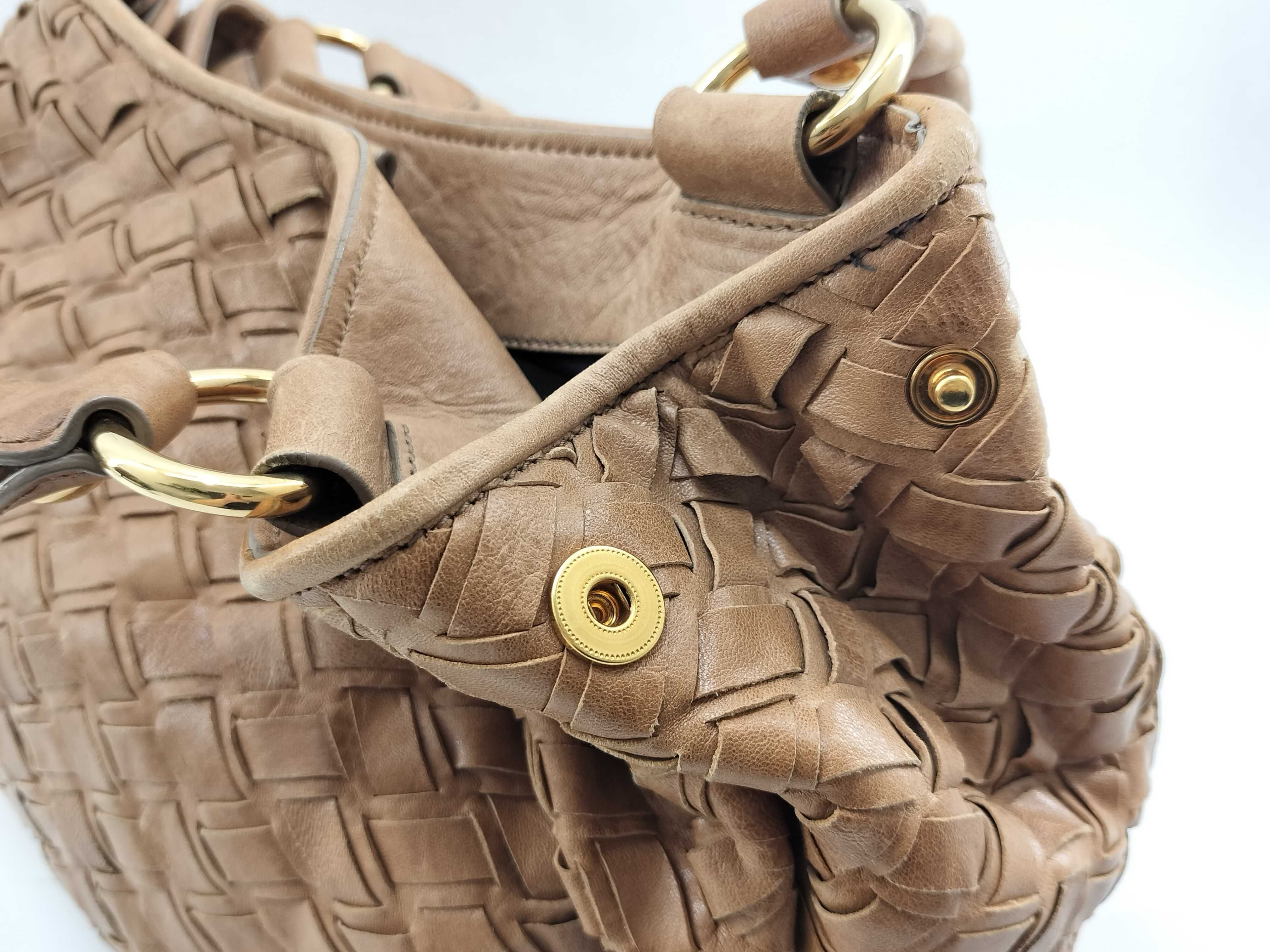 Intrecciato Handbag, Brown Handbag — view 9