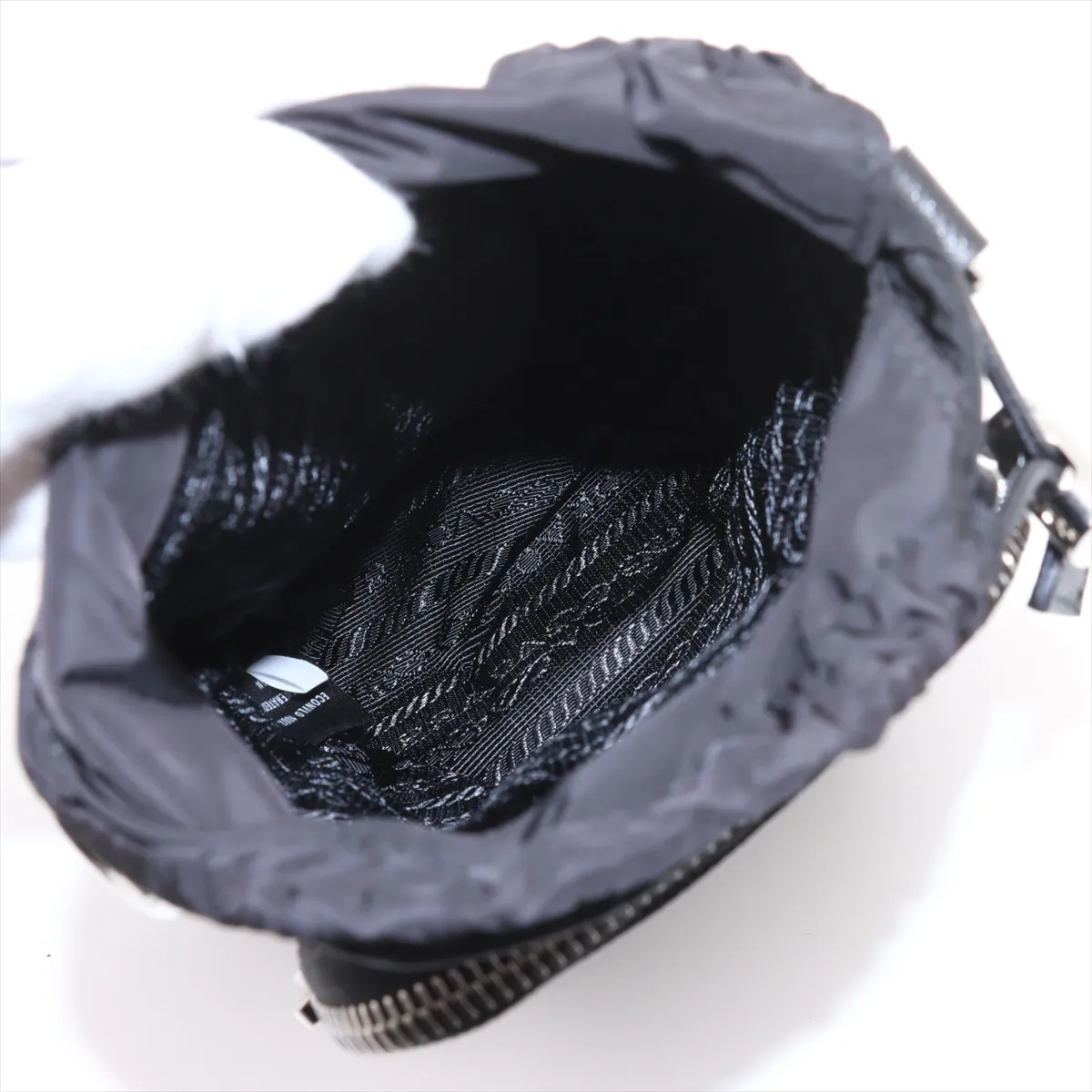 Tessuto Nylon x Leather Shoulder Bag Black 2ZH155 — view 6