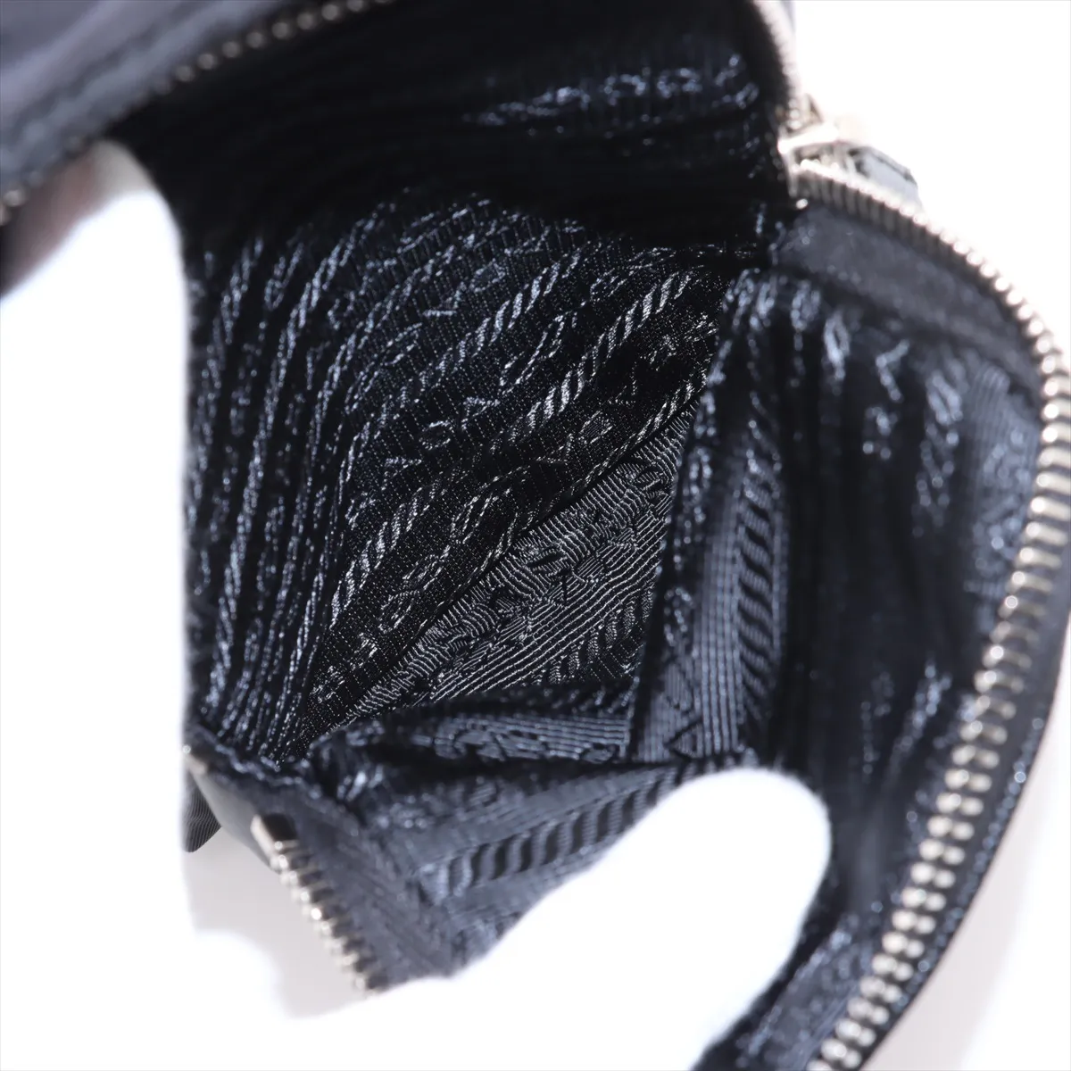 Tessuto Nylon x Leather Shoulder Bag Black 2ZH155 — view 7