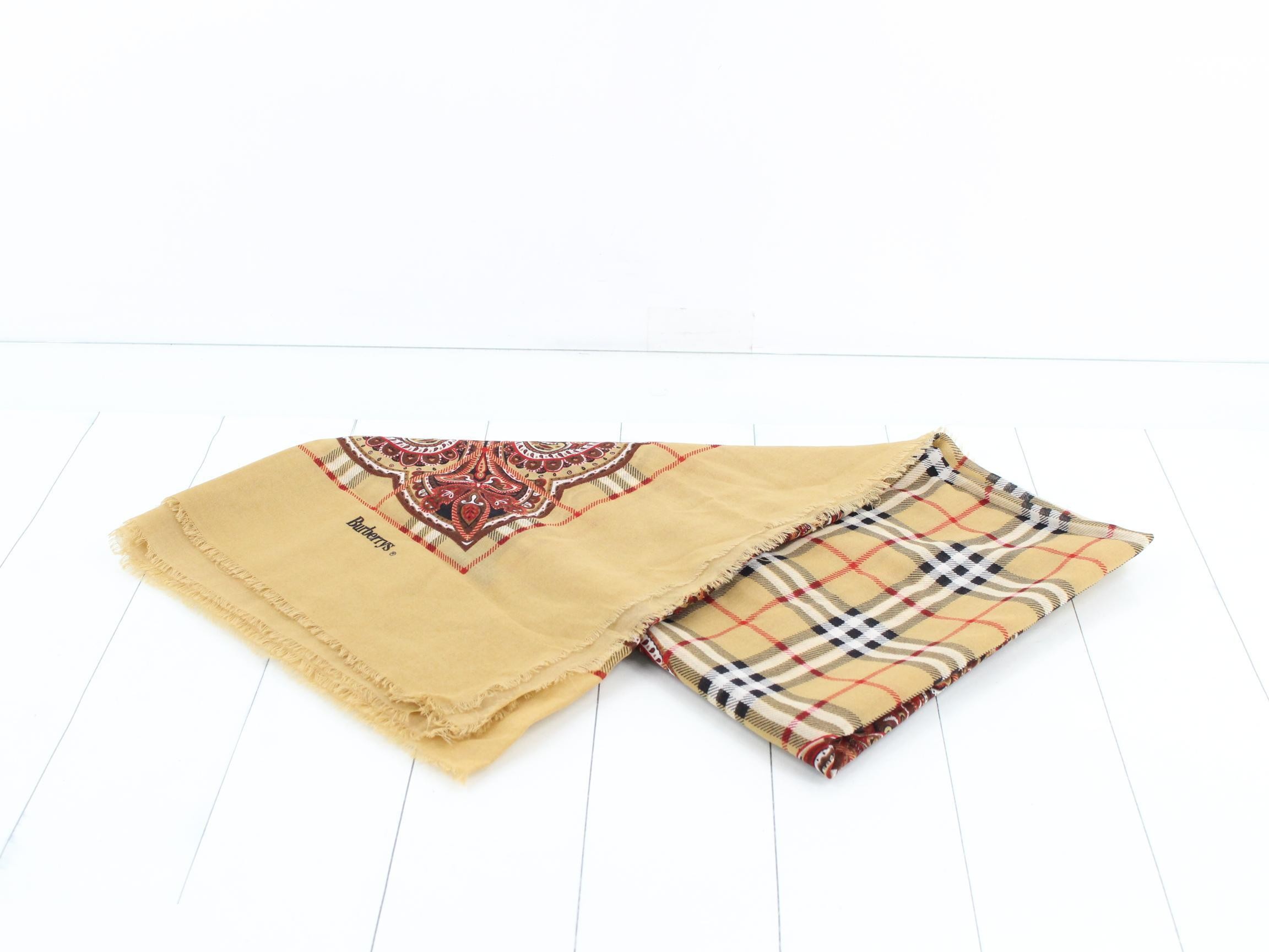 Nova Check lap blanket/stole, beige, with tags. — view 2