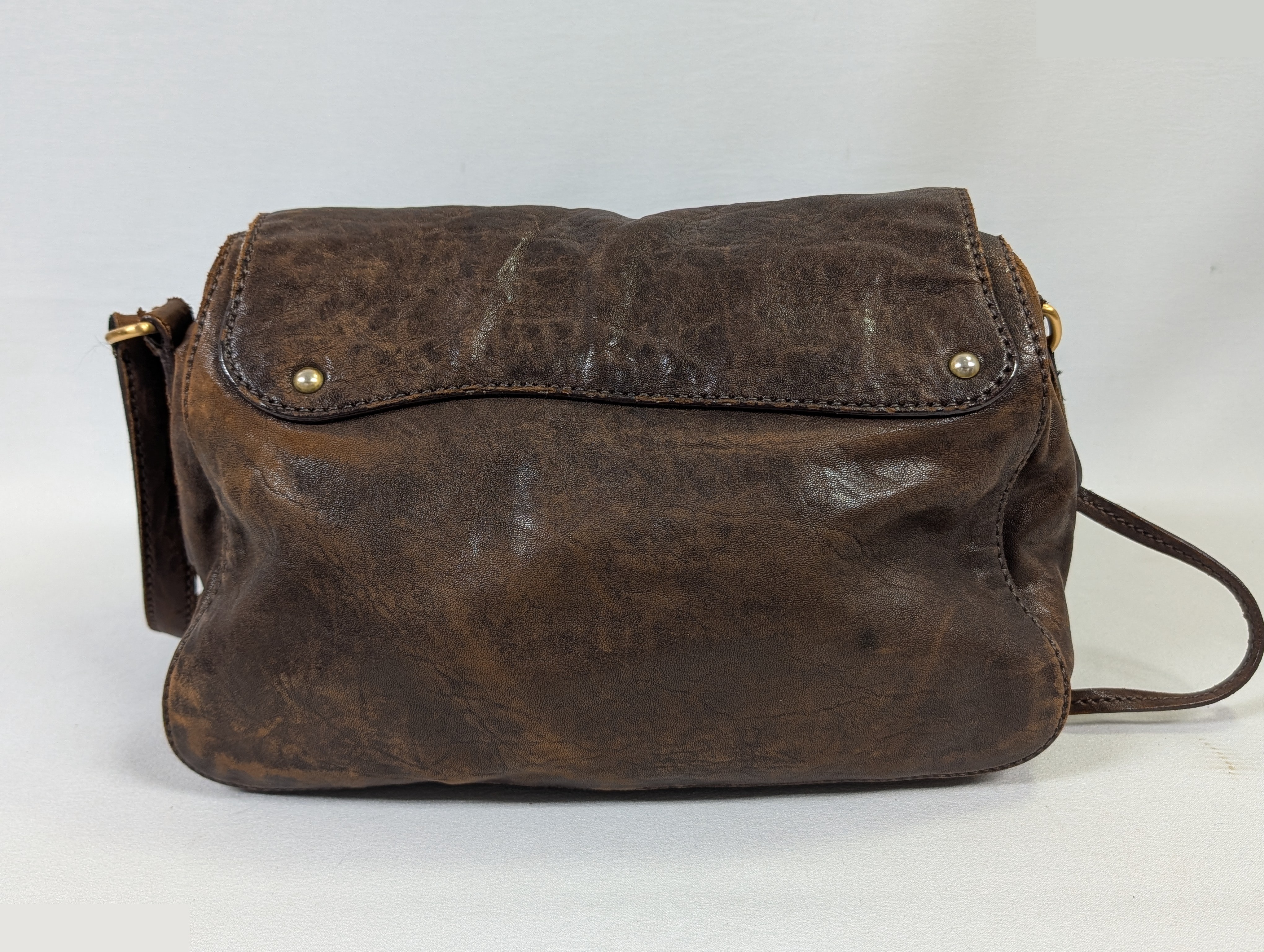 Leather shoulder bag, brown — view 2