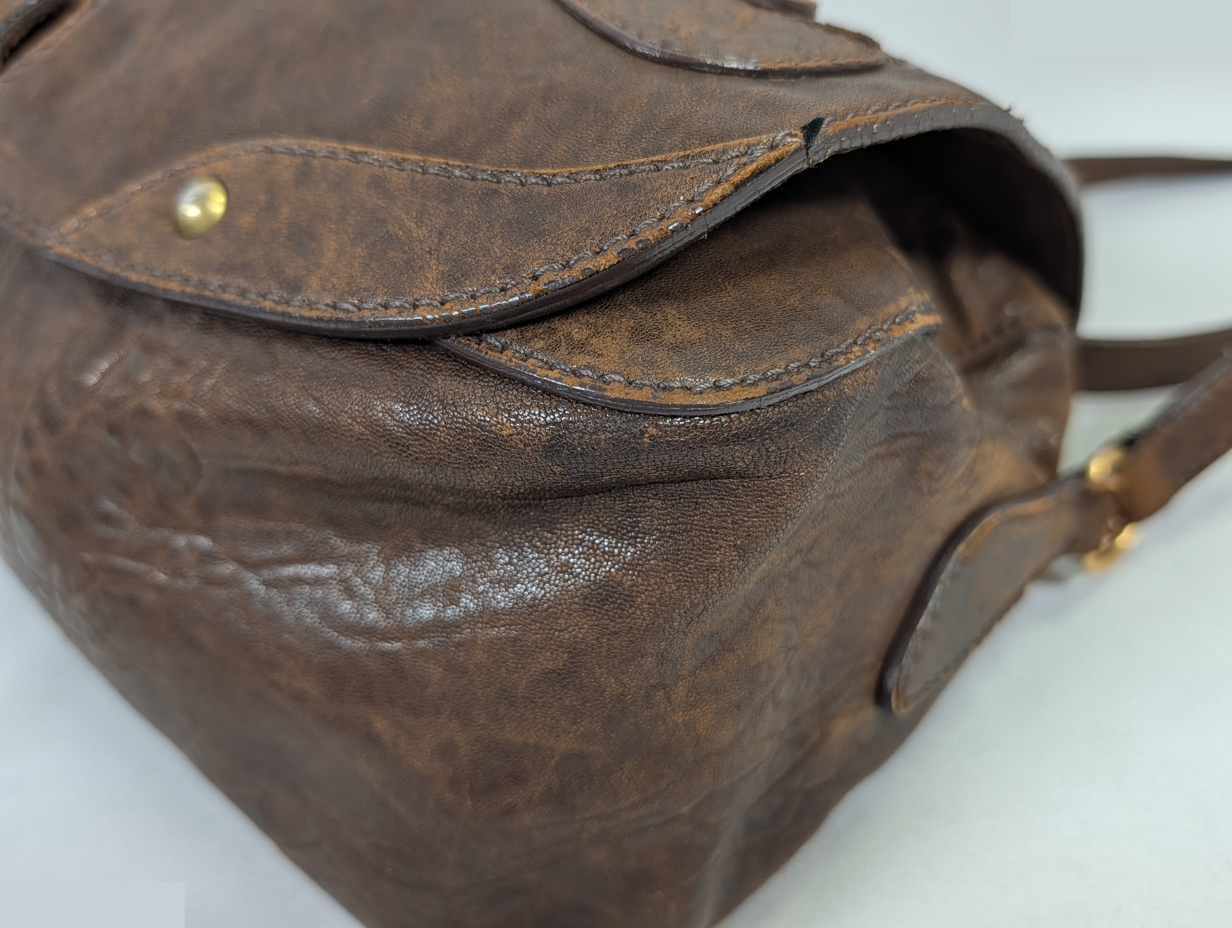 Leather shoulder bag, brown — view 3