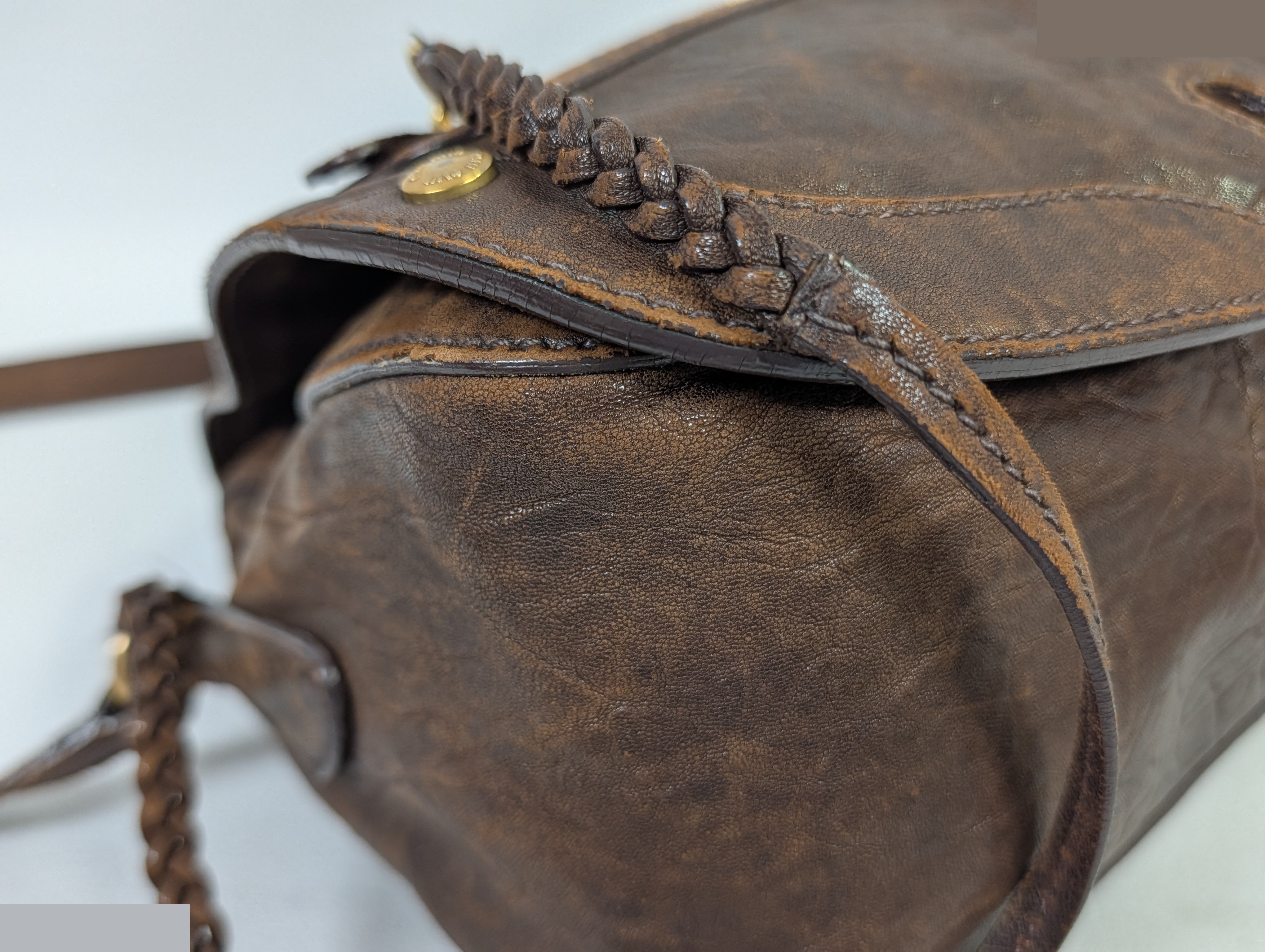 Leather shoulder bag, brown — view 4