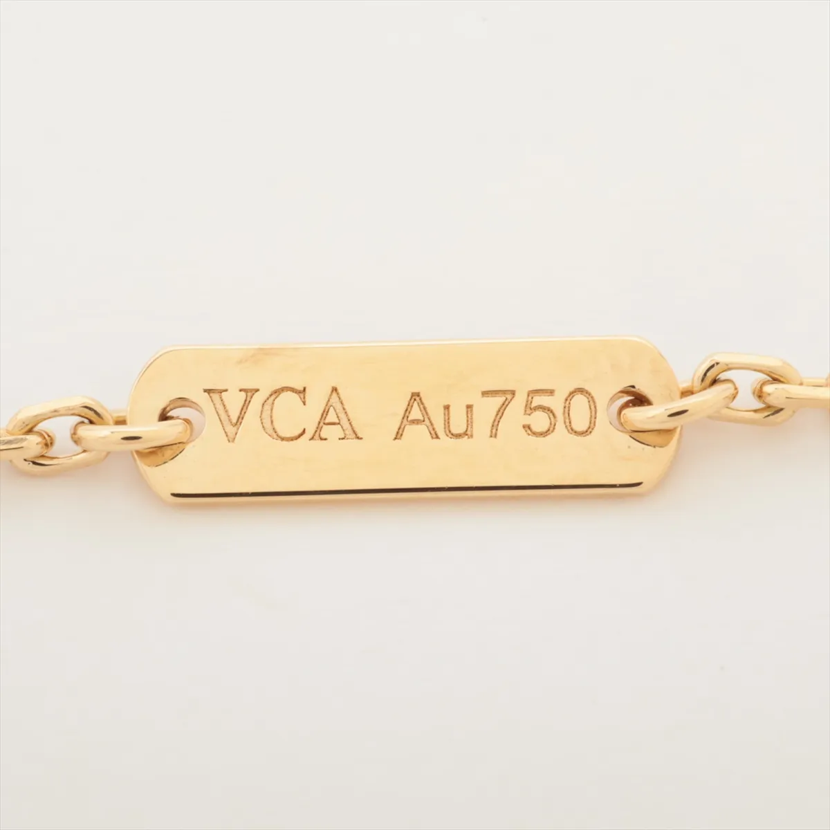 Vintage Alhambra Malachite Necklace, 750 (Yellow Gold), 5.4g, JA237159. Minor chips and — view 4