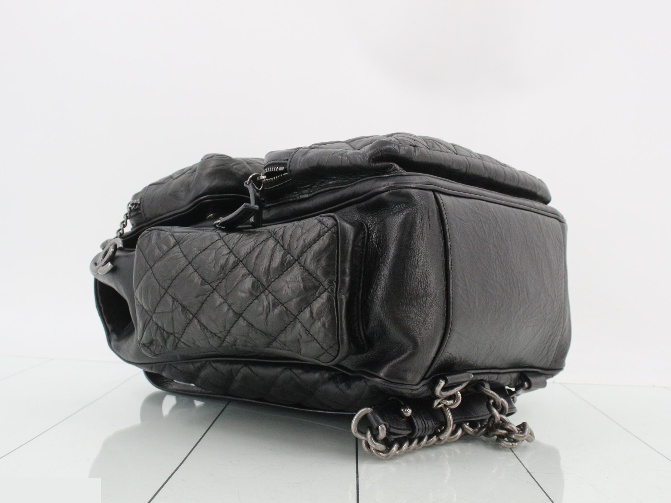 Matelassé Leather Chain Backpack — view 5