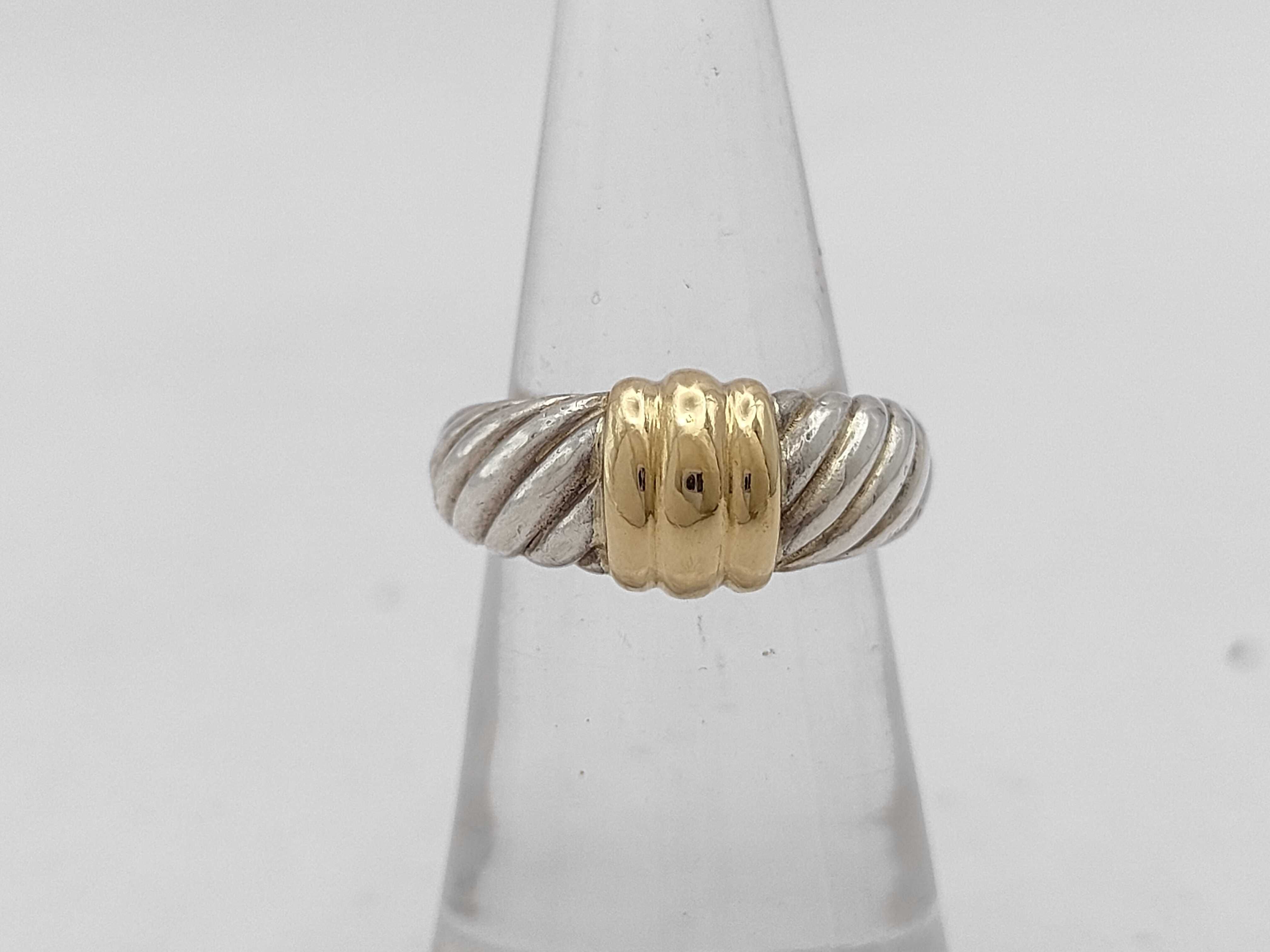 ring, 18K gold and silver combination ring