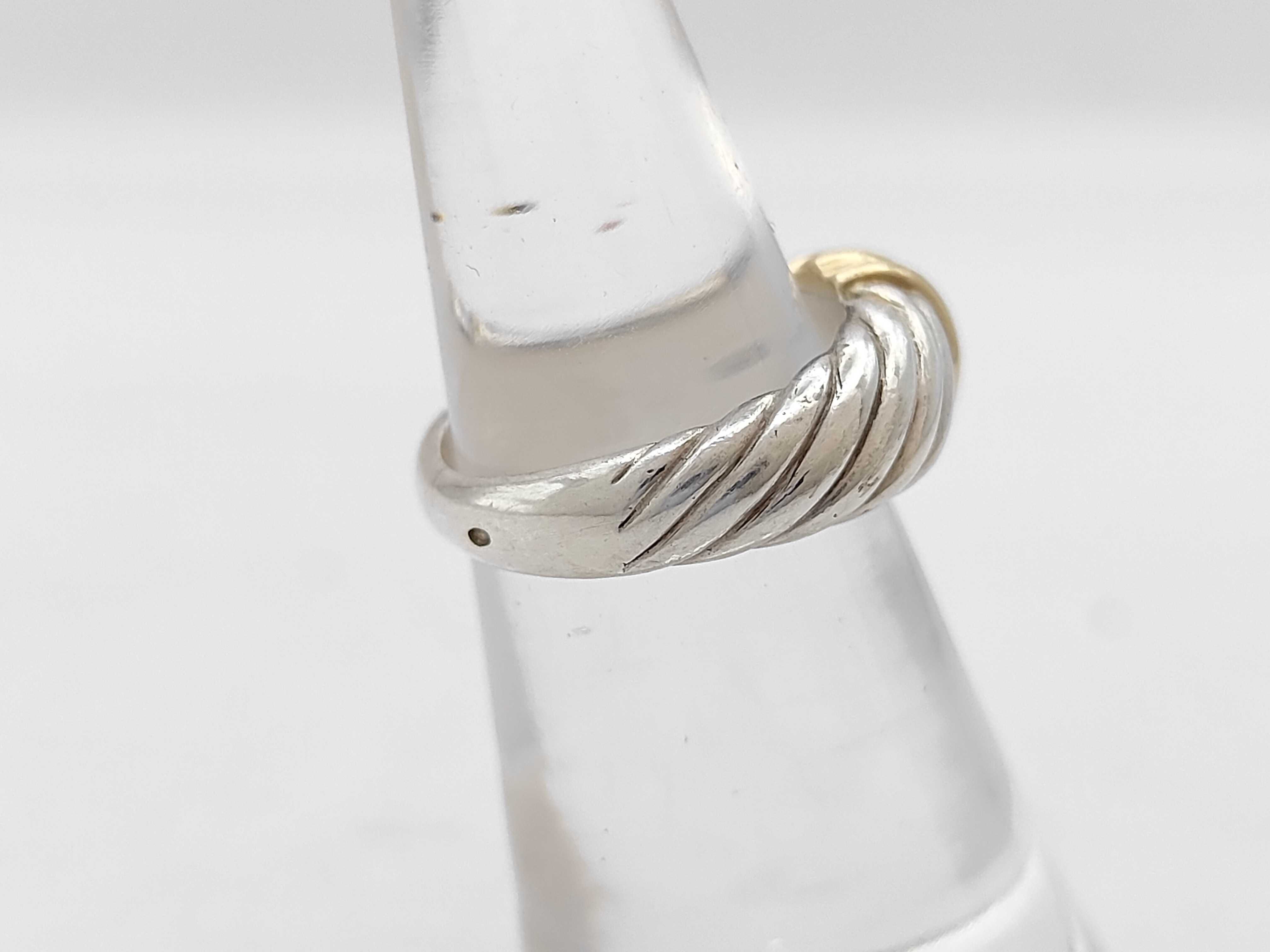 ring, 18K gold and silver combination ring — view 3
