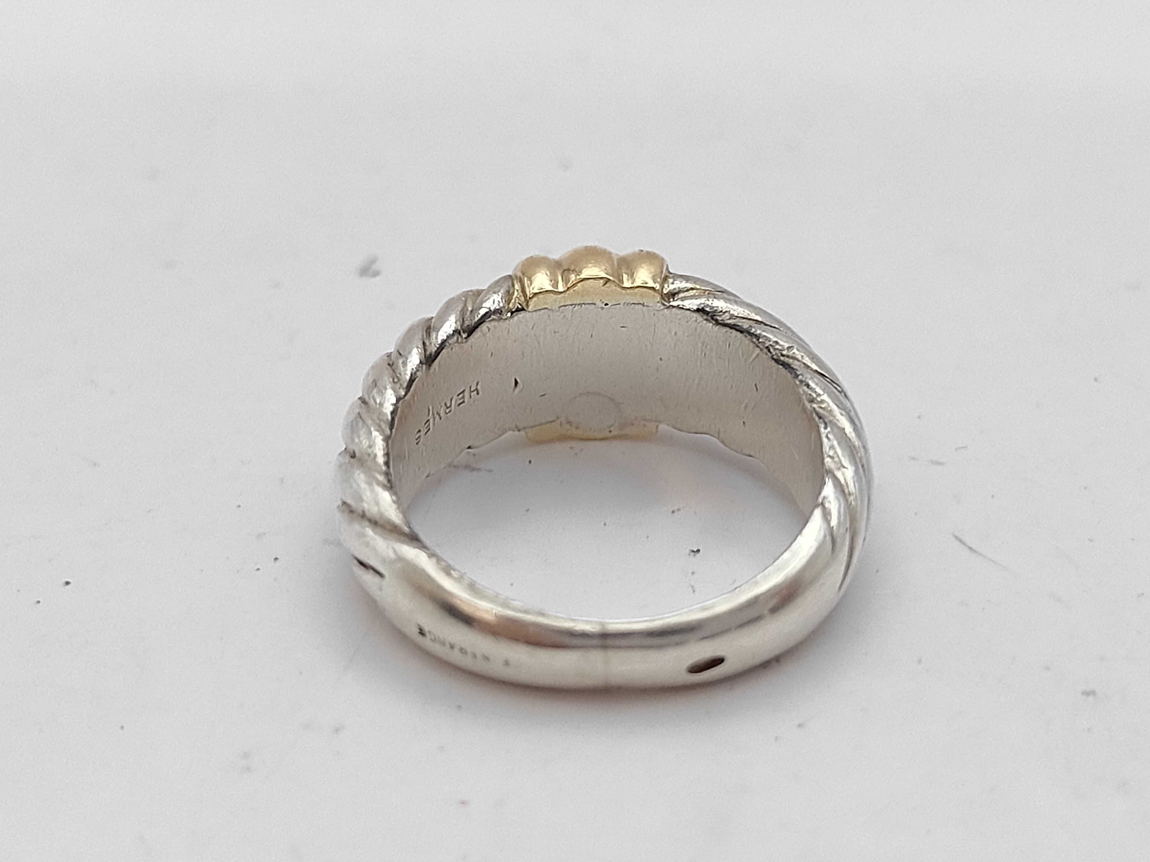 ring, 18K gold and silver combination ring — view 4
