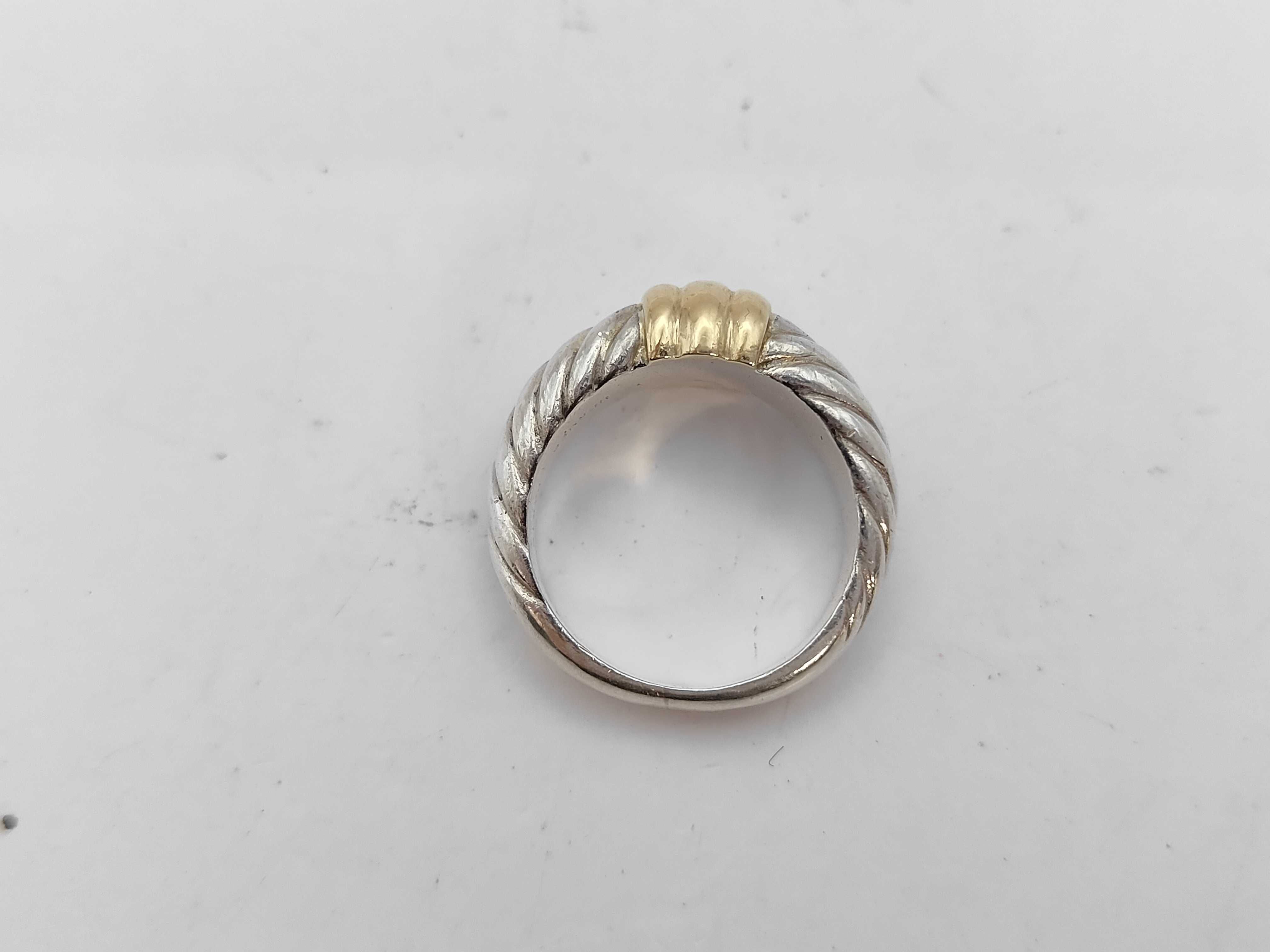 ring, 18K gold and silver combination ring — view 5