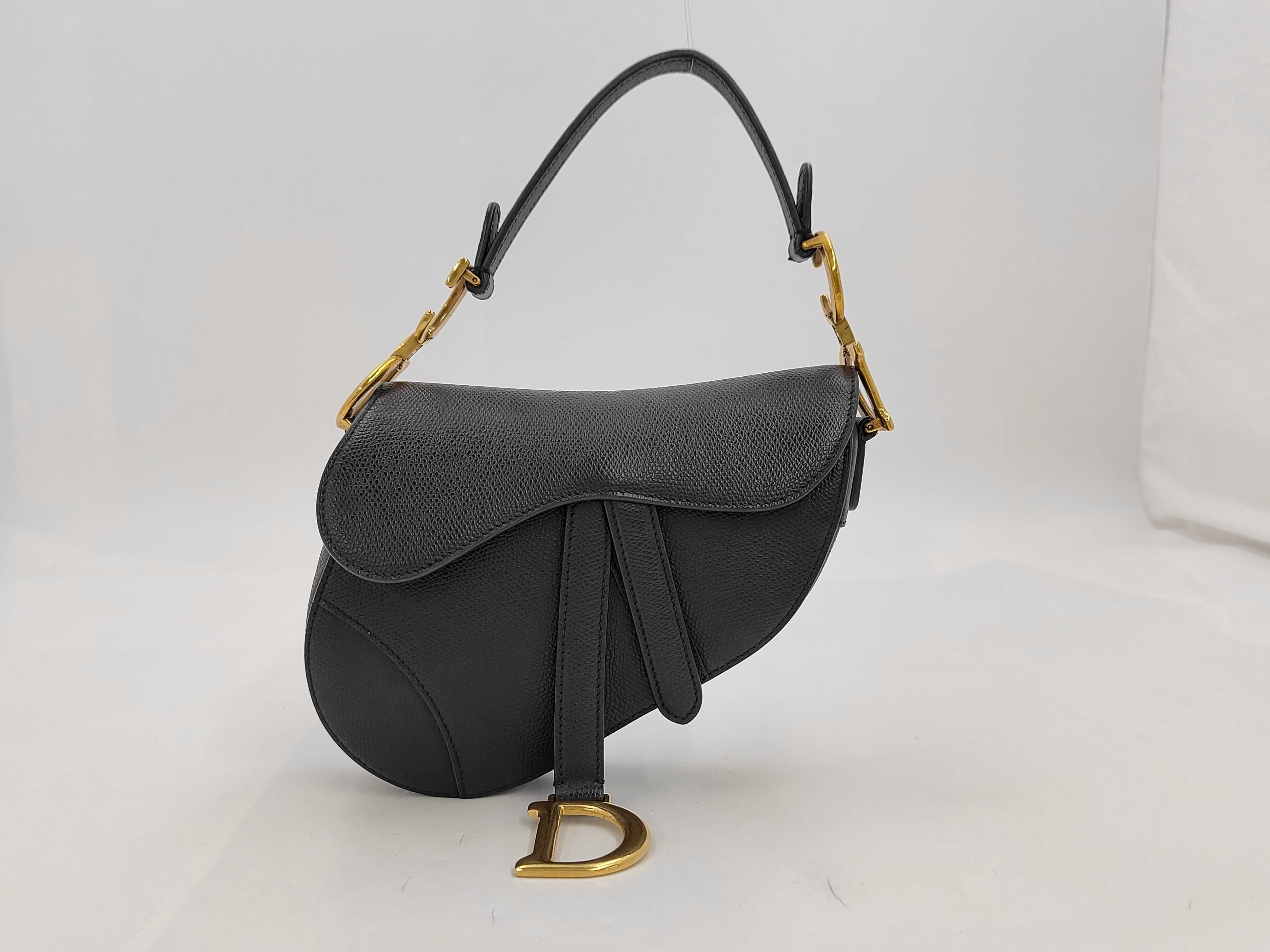 Saddle Leather Black Gold Bag