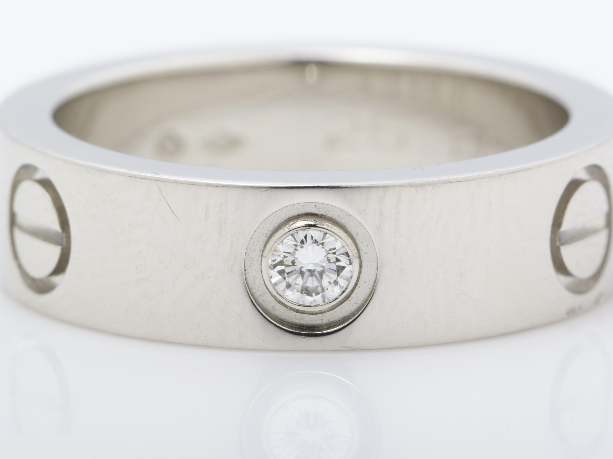 PT950 Love Ring, Size 52, CB6756, 12.2g, Diamond, Width approx. 5.5mm — view 2