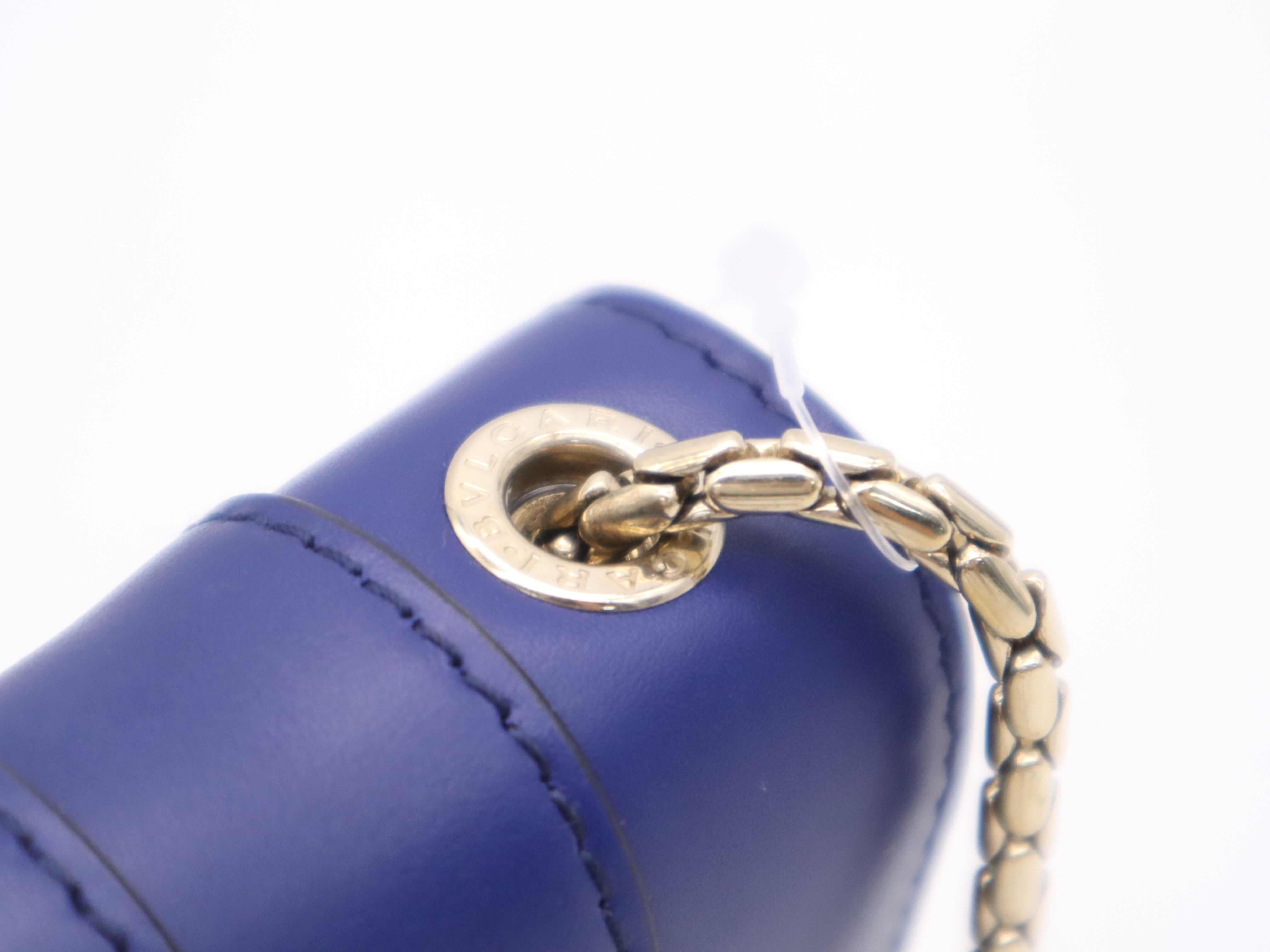 Leather Serpenti Forever Chain Shoulder Bag, Blue Shoulder Bag — view 8