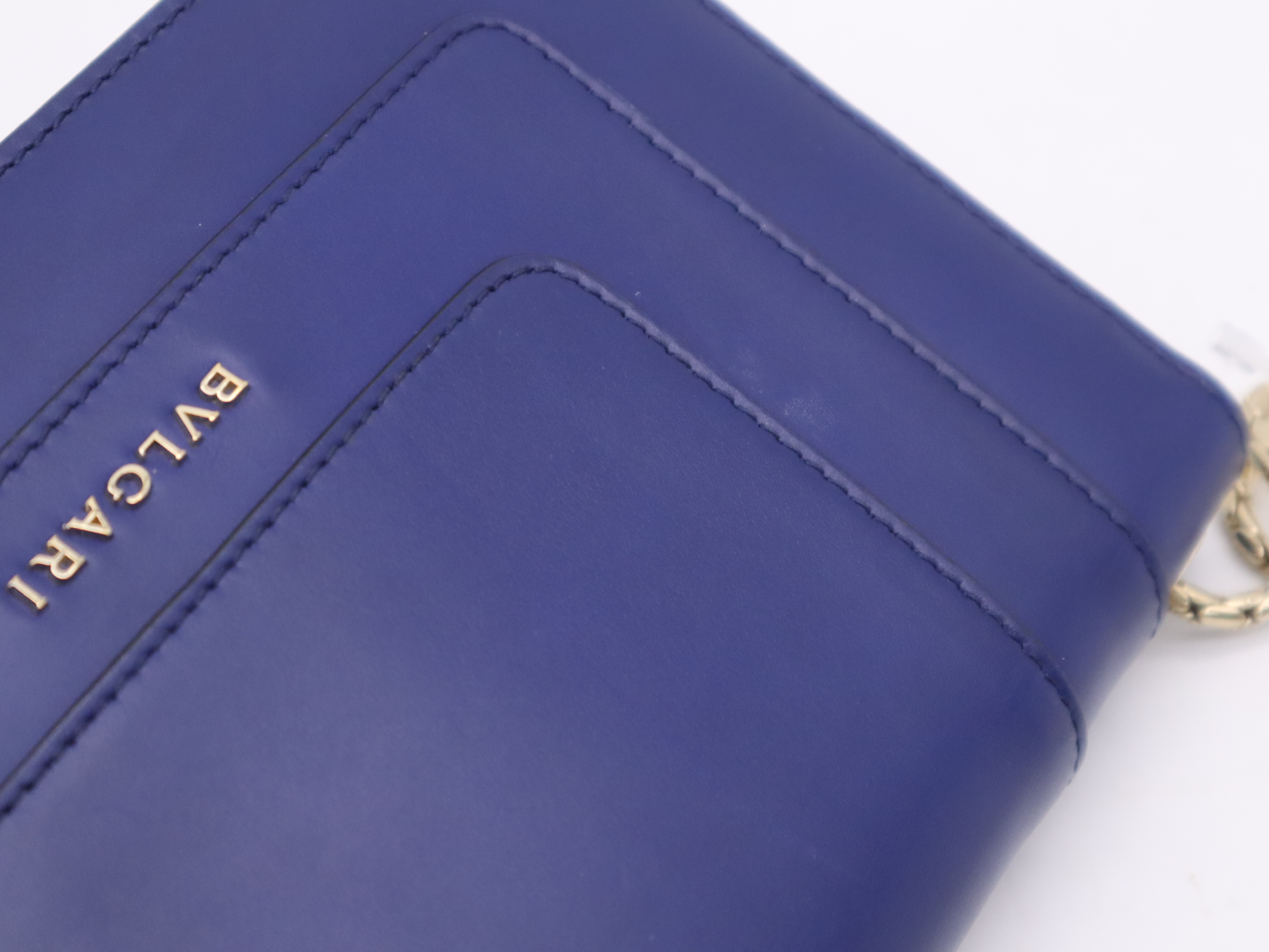 Leather Serpenti Forever Chain Shoulder Bag, Blue Shoulder Bag — view 9