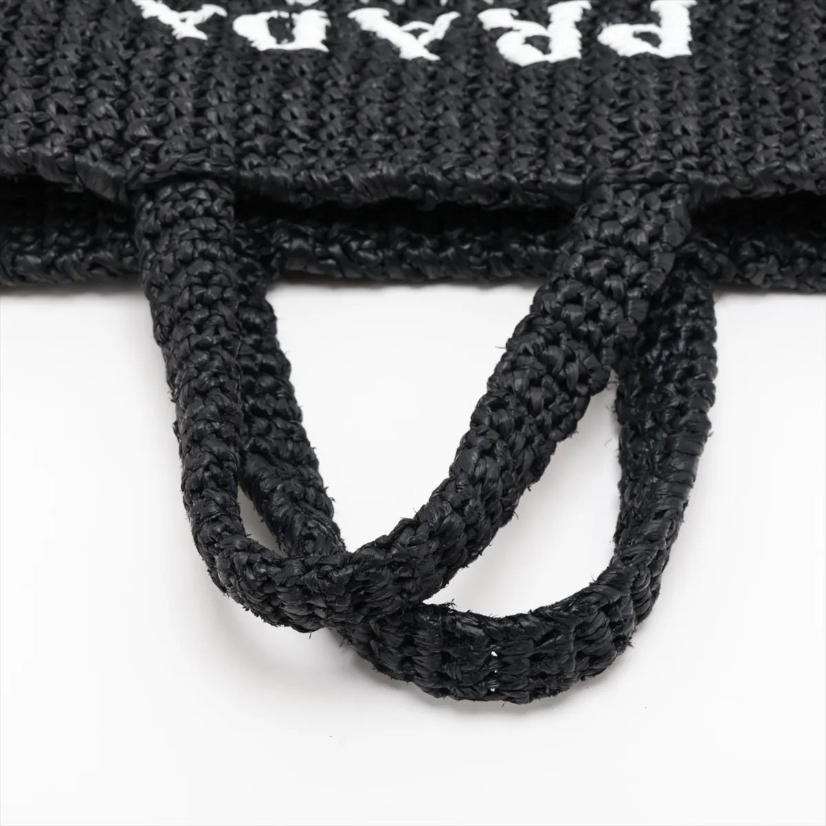 raffia handbag, black — view 5