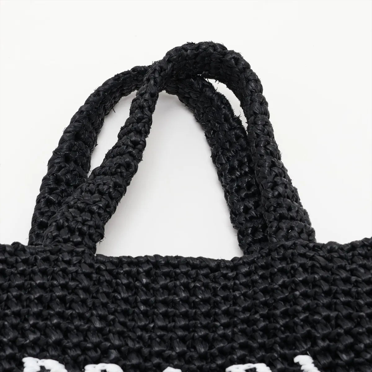 raffia handbag, black — view 6