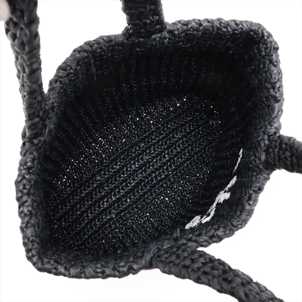 raffia handbag, black — view 7