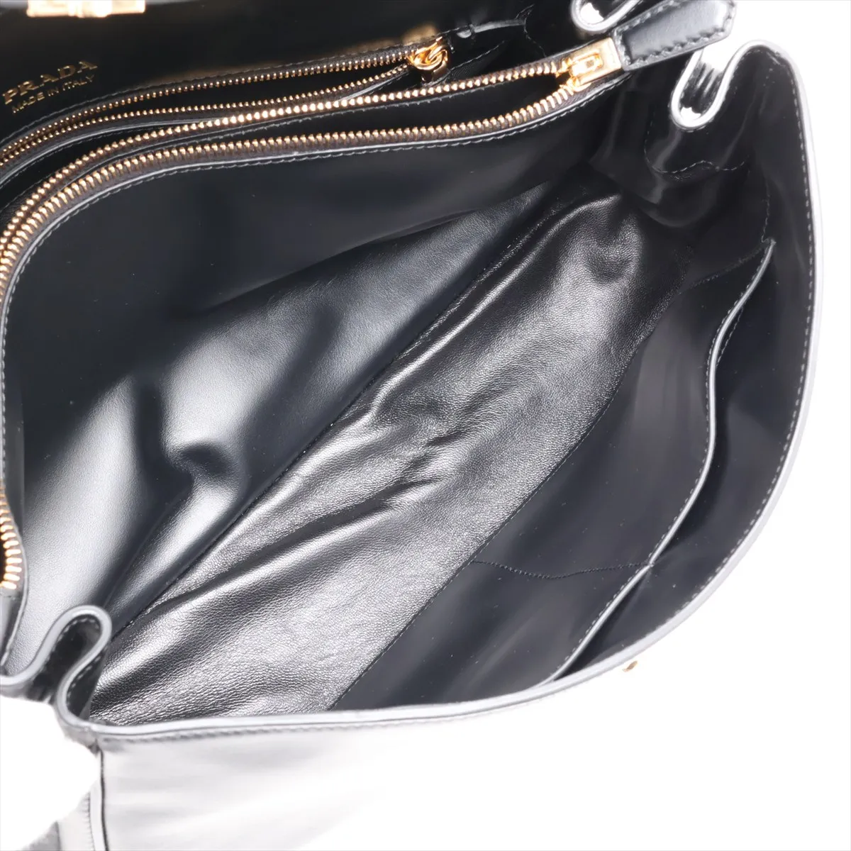 Soft Sound Large Leather Shoulder Bag, Black — view 11