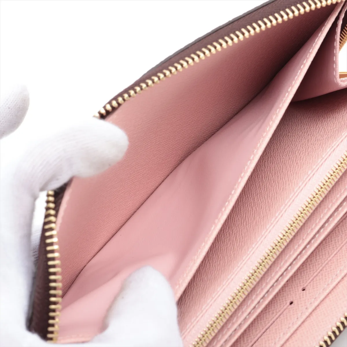 Monogram Zippy Wallet M41894 Rose Ballerine Round Zip Wallet (RFID detected) — view 4