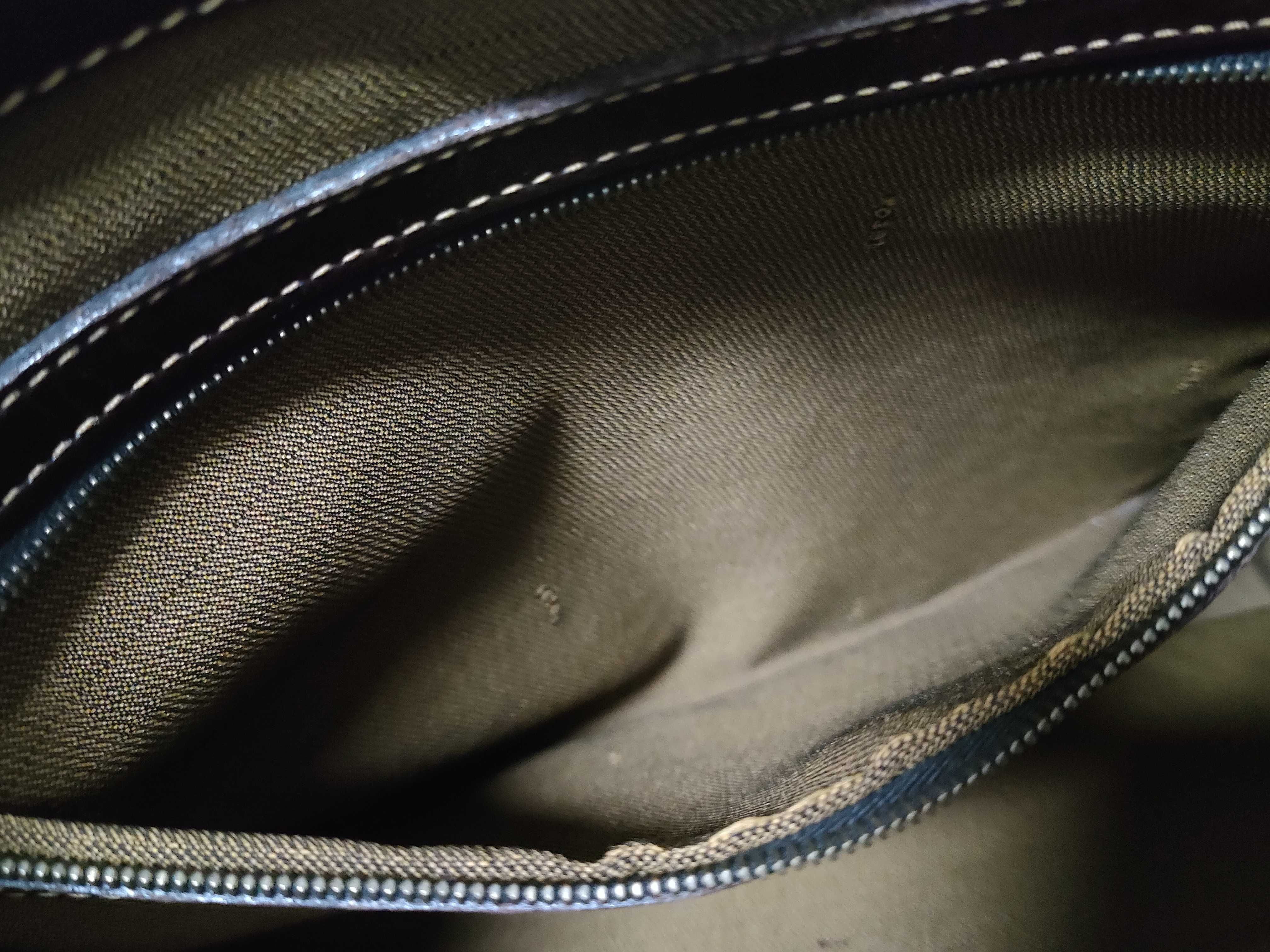 Zucca pattern tote bag/handbag with gold hardware, FF logo, canvas and leather, brown. — view 10