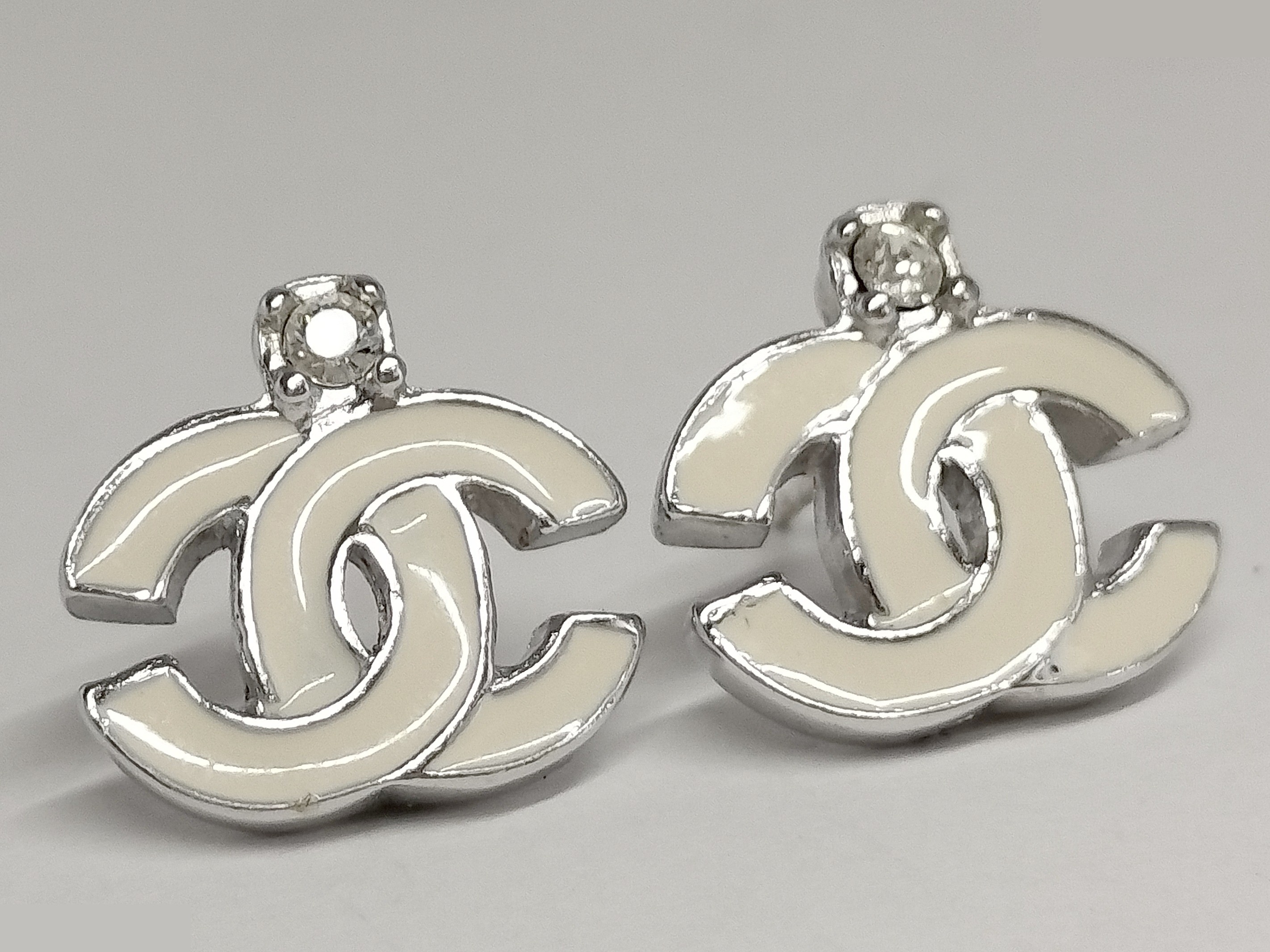 Coco Rhinestone Silver Earrings — view 5
