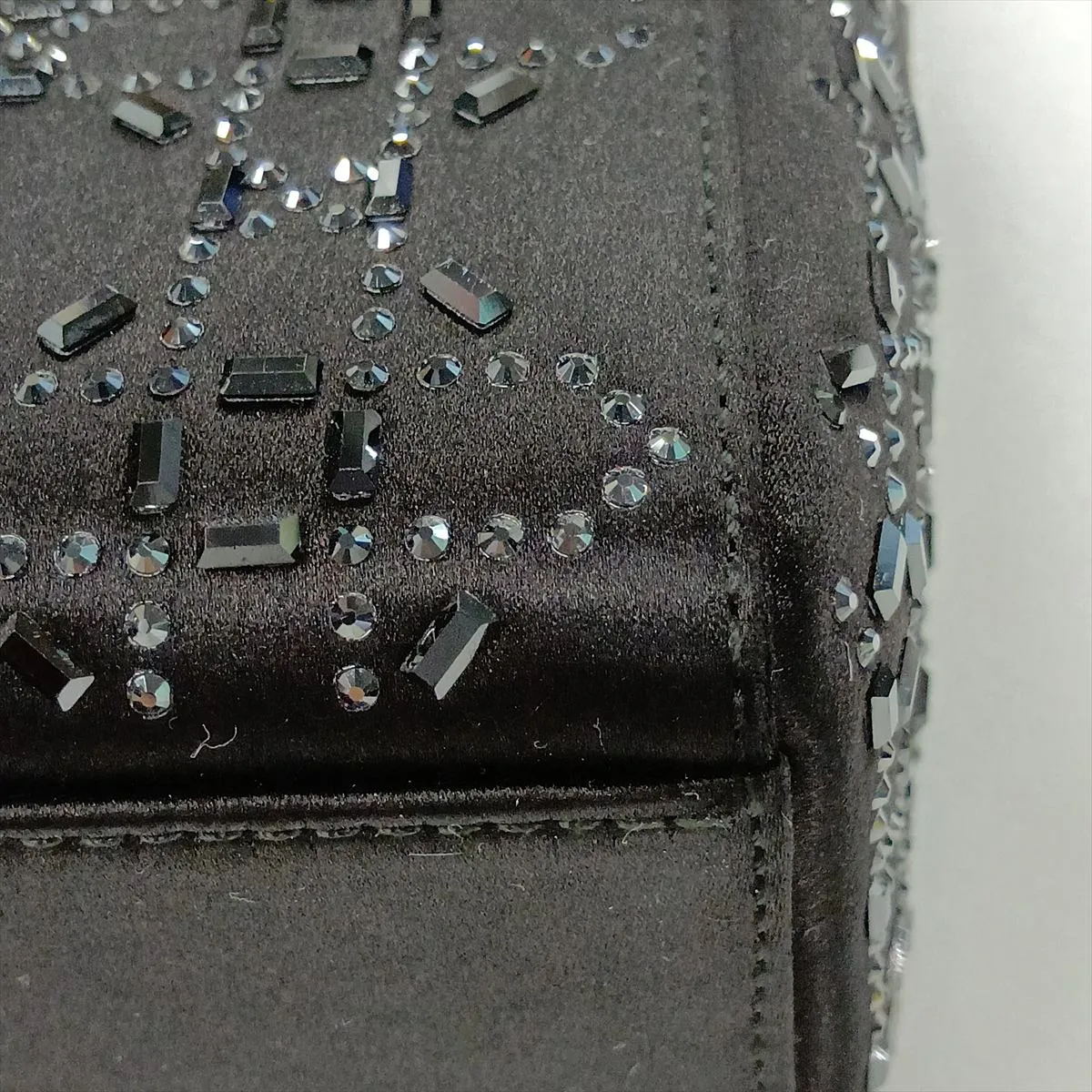 Cannage Lady Dior Mini Satin x Rhinestone 2-Way Handbag, Black — view 15