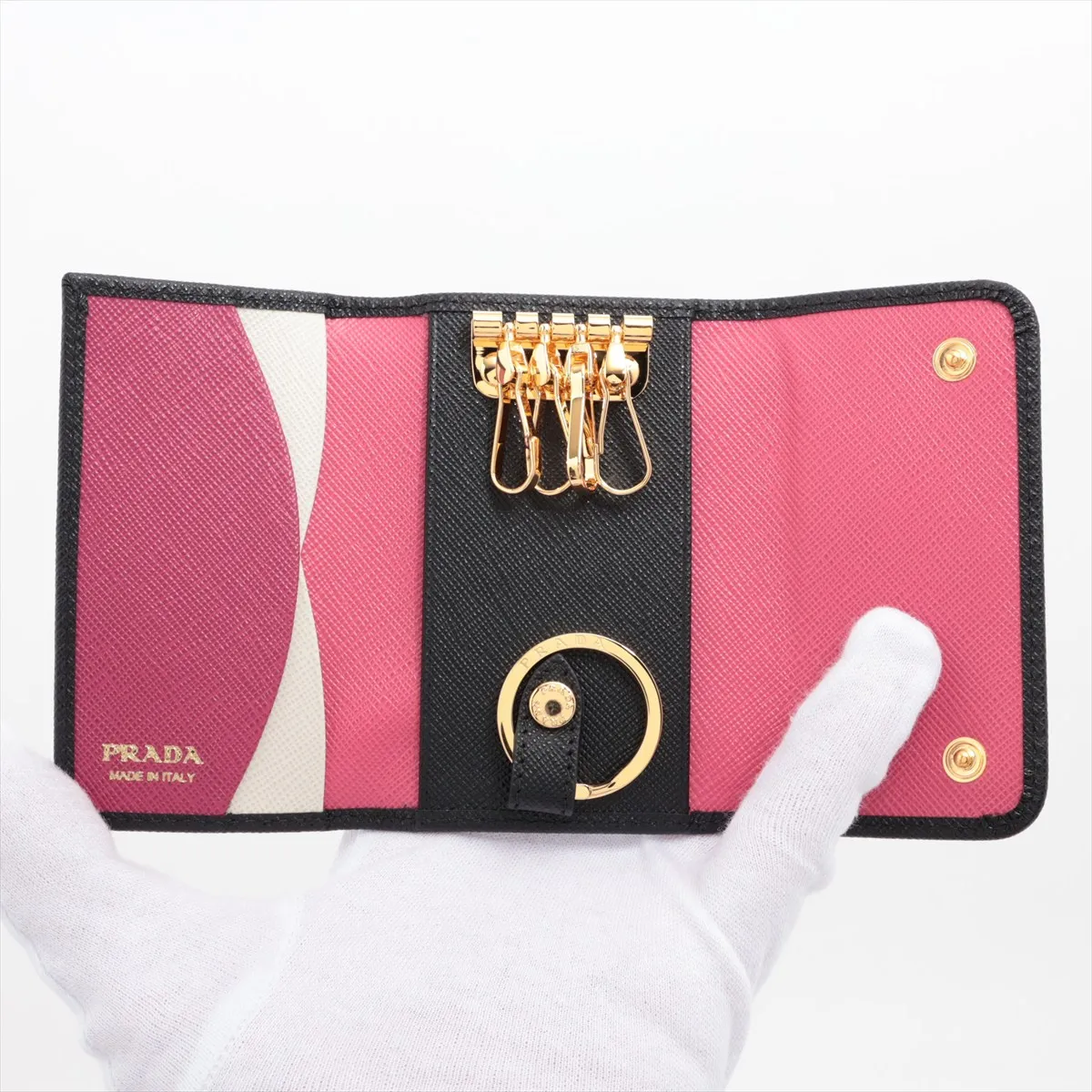 1PG004 Leather Key Case, Black — view 4