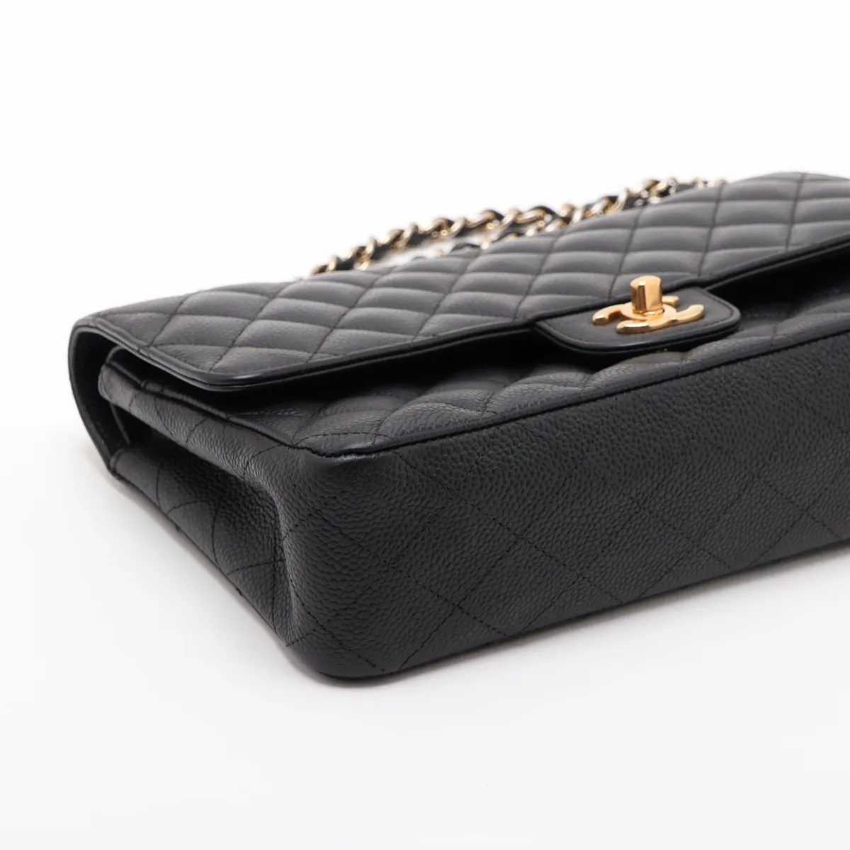 [Individually packaged] Chanel Matelassé 25 Caviar Skin Double Flap Double Chain Bag, Black with Gold Hardware, 16619515, Serial Number , A01112 — view 4